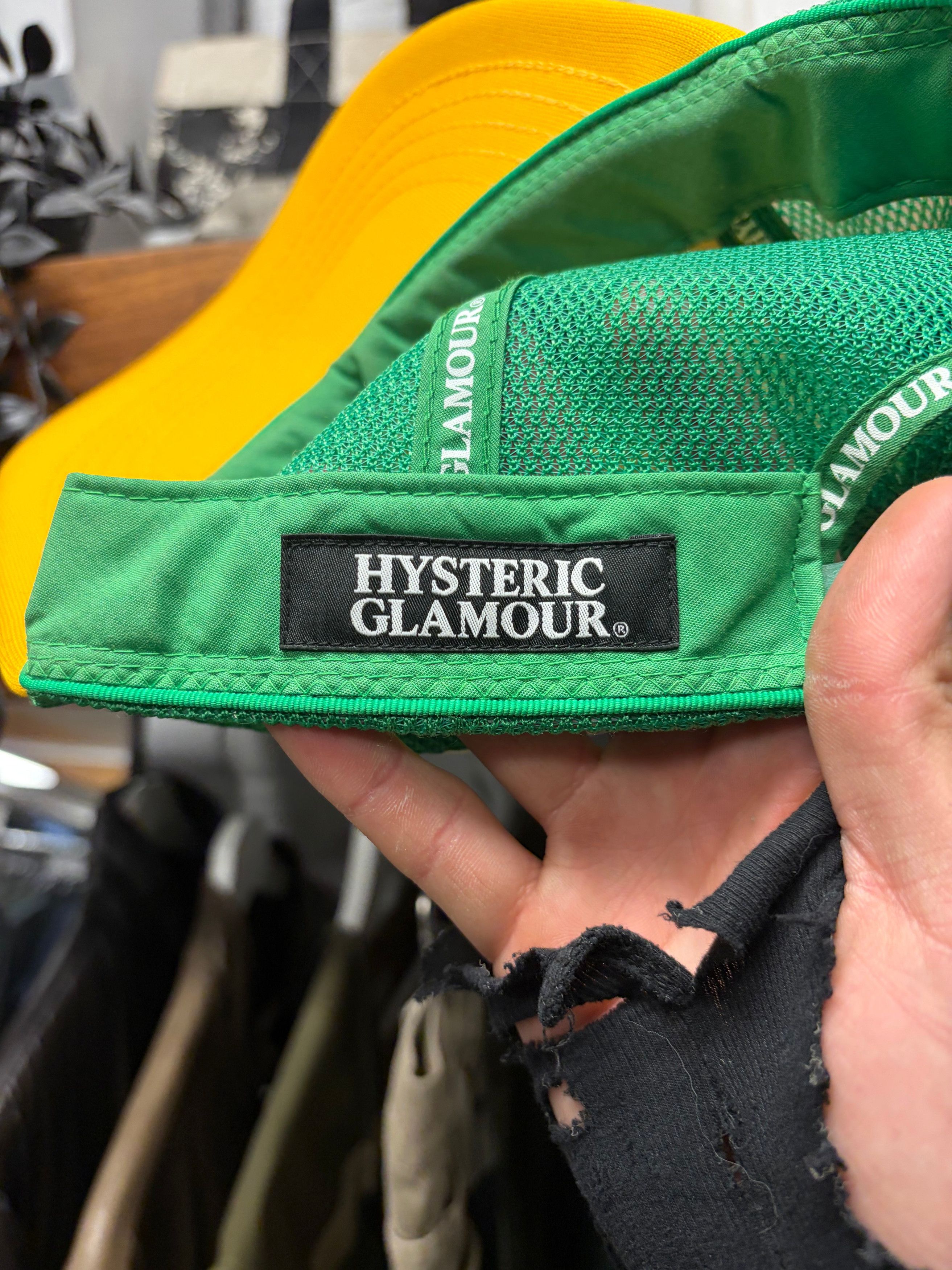 Hysteric Glamour Hysteric Glamour ‘Drive In Theatre’ Yellow/Green Mesh Trucker Hat Size ONE SIZE - 6 Thumbnail