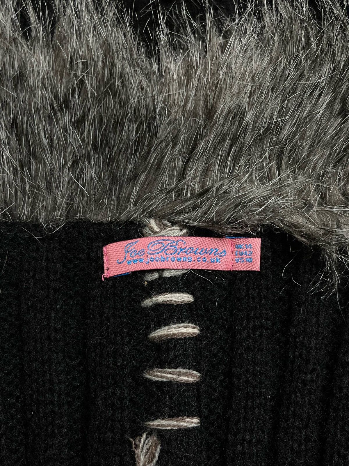 Vintage Joe Browns Archive Whimsigoth Faux Fur Knit Cardigan Size L / US 10 / IT 46 - 6 Thumbnail