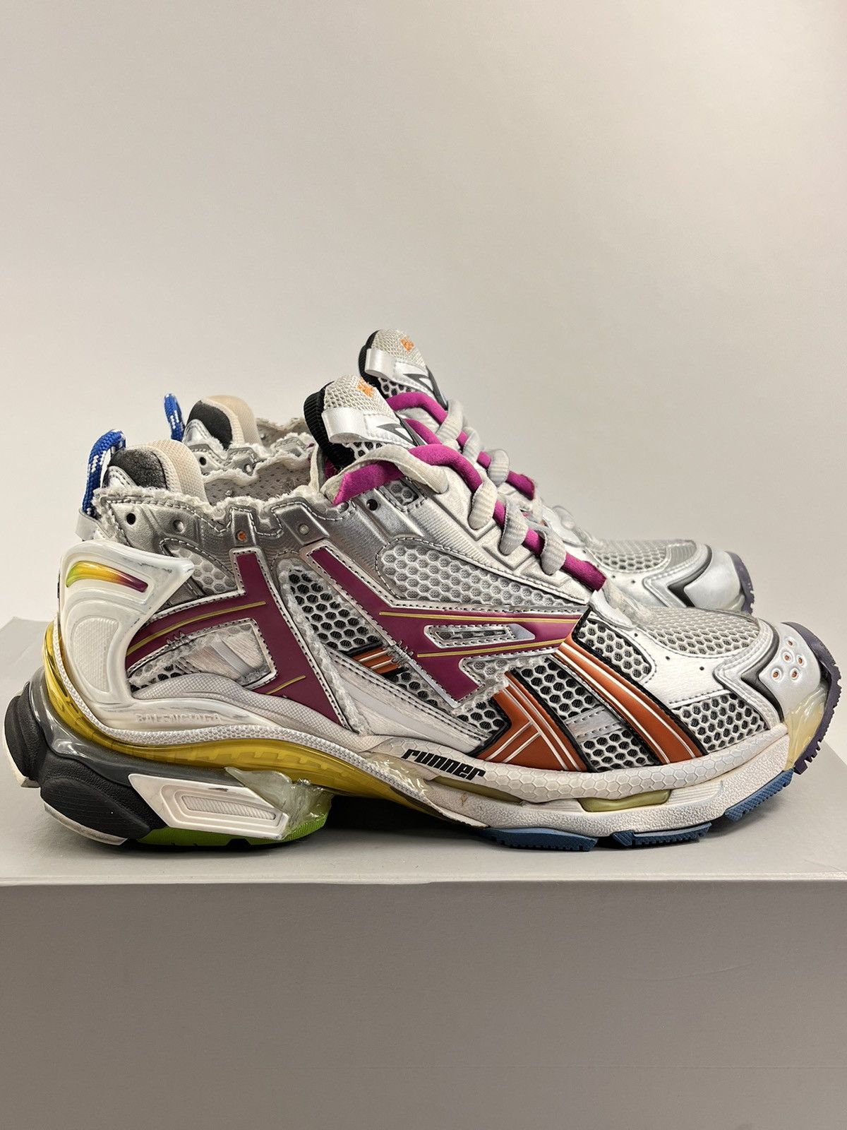 Balenciaga RUNNER MESH MULTICOLOUR SNEAKERS Size US 9 / EU 42 - 1 Thumbnail