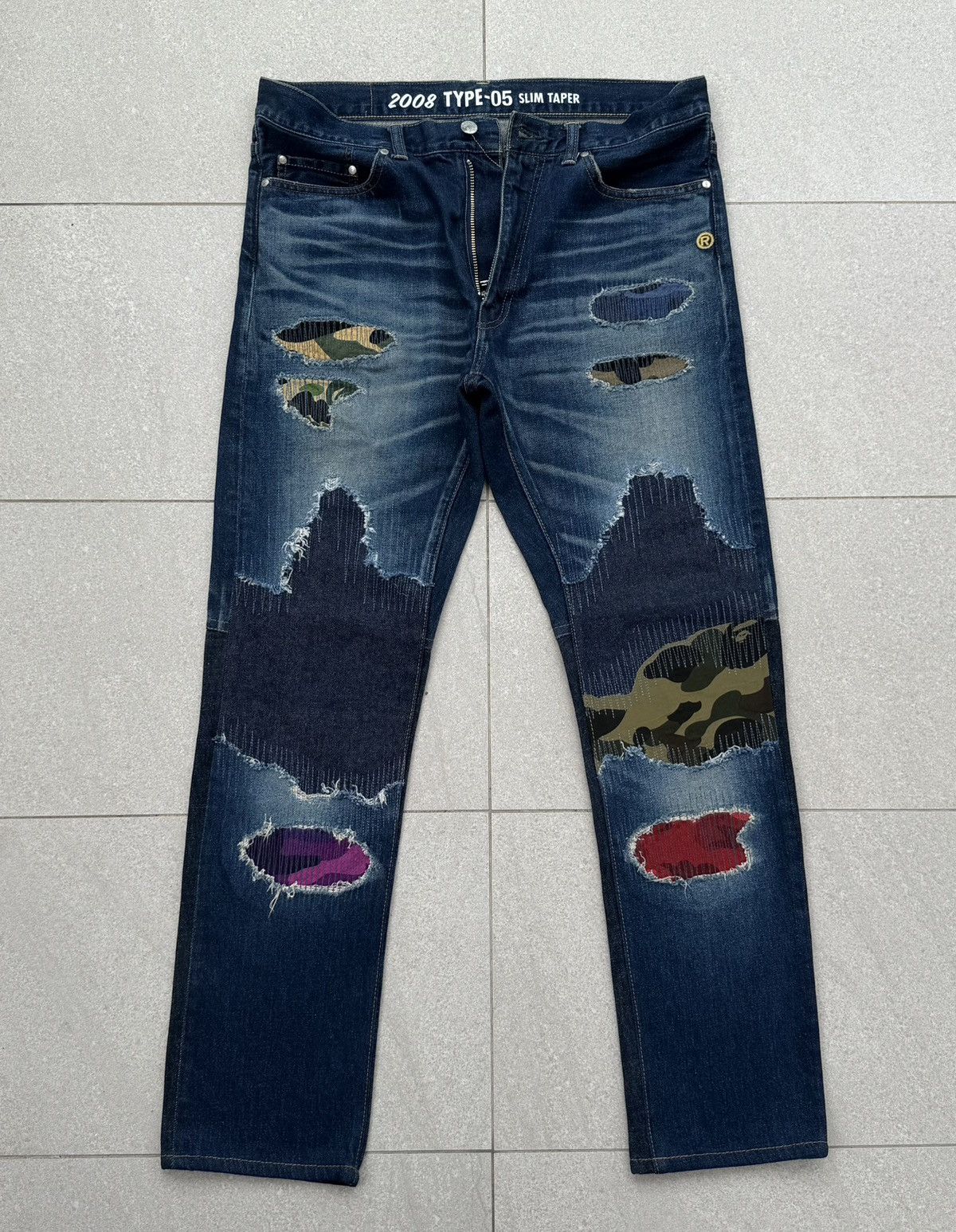 Bape BAPE Type-05 Slim Taper Denim Distressed Jeans Size US 34 / EU 50 - 5 Thumbnail