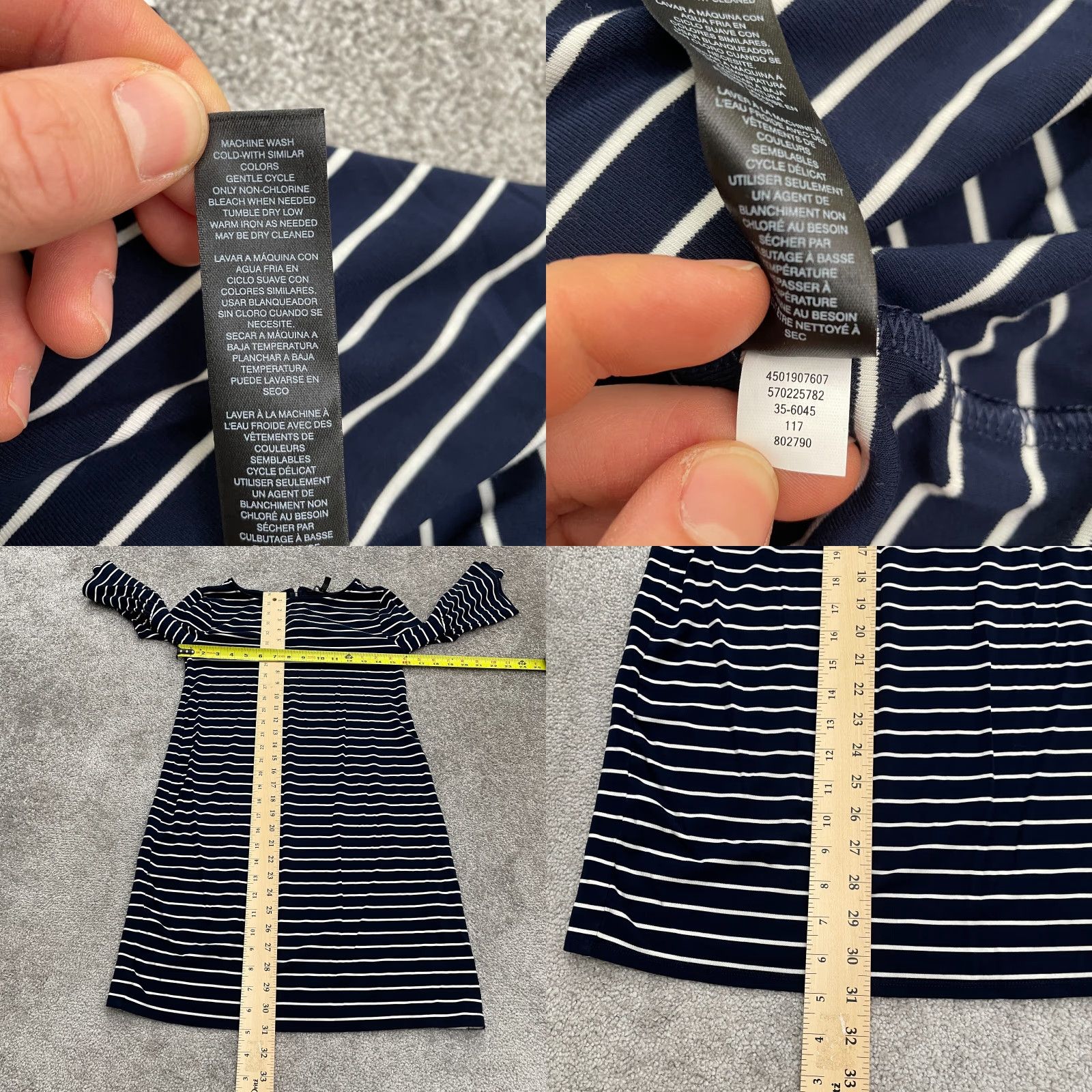 Vintage White House Black Market Dress Shift Womens Small Blue White Stripe Size XL / US 12-14 / IT 48-50 - 8 Thumbnail