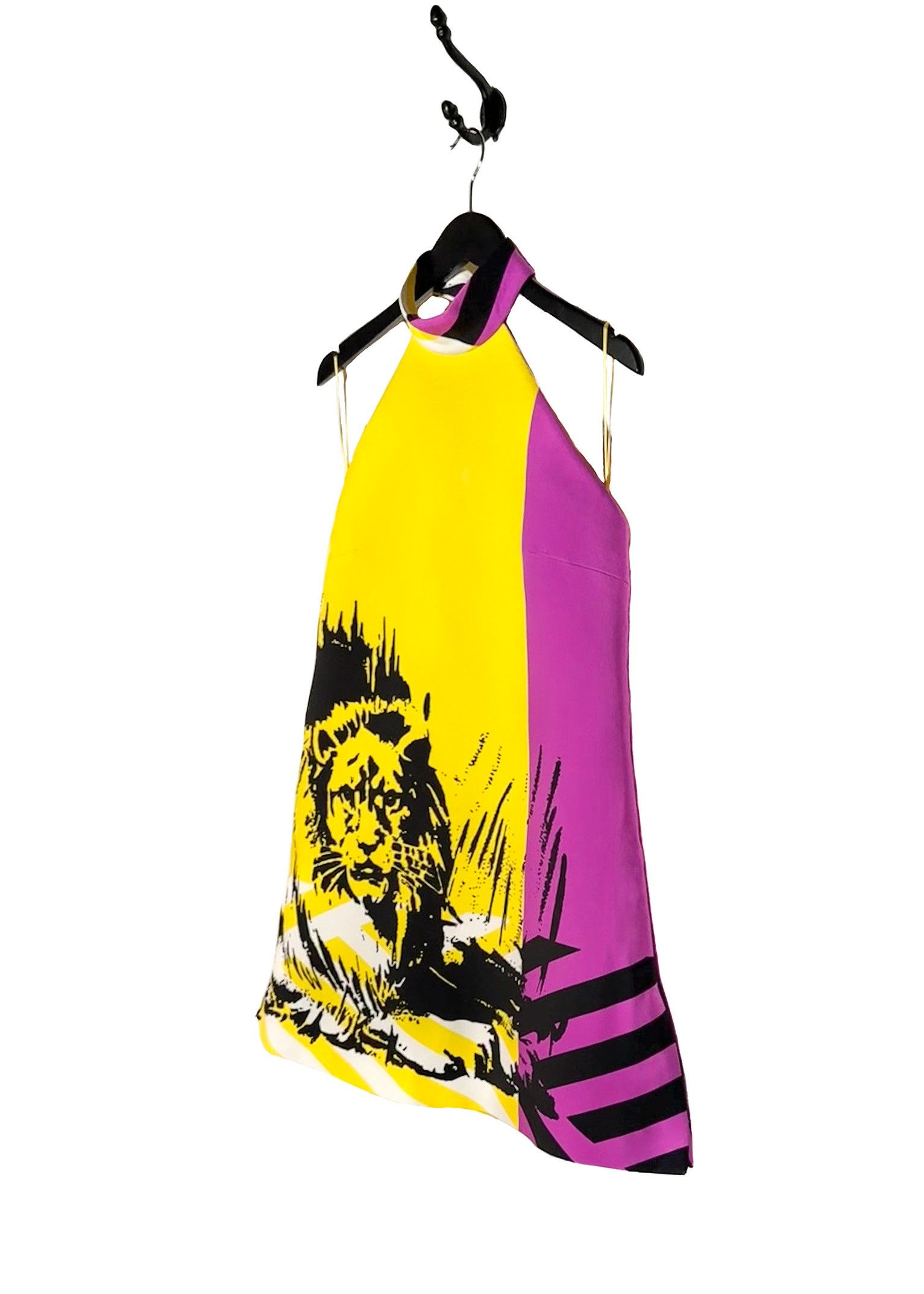 Dior Christian Dior SS22 Runway Yellow Print Halter Mini Dress Size XL / US 12-14 / IT 48-50 - 2 Thumbnail