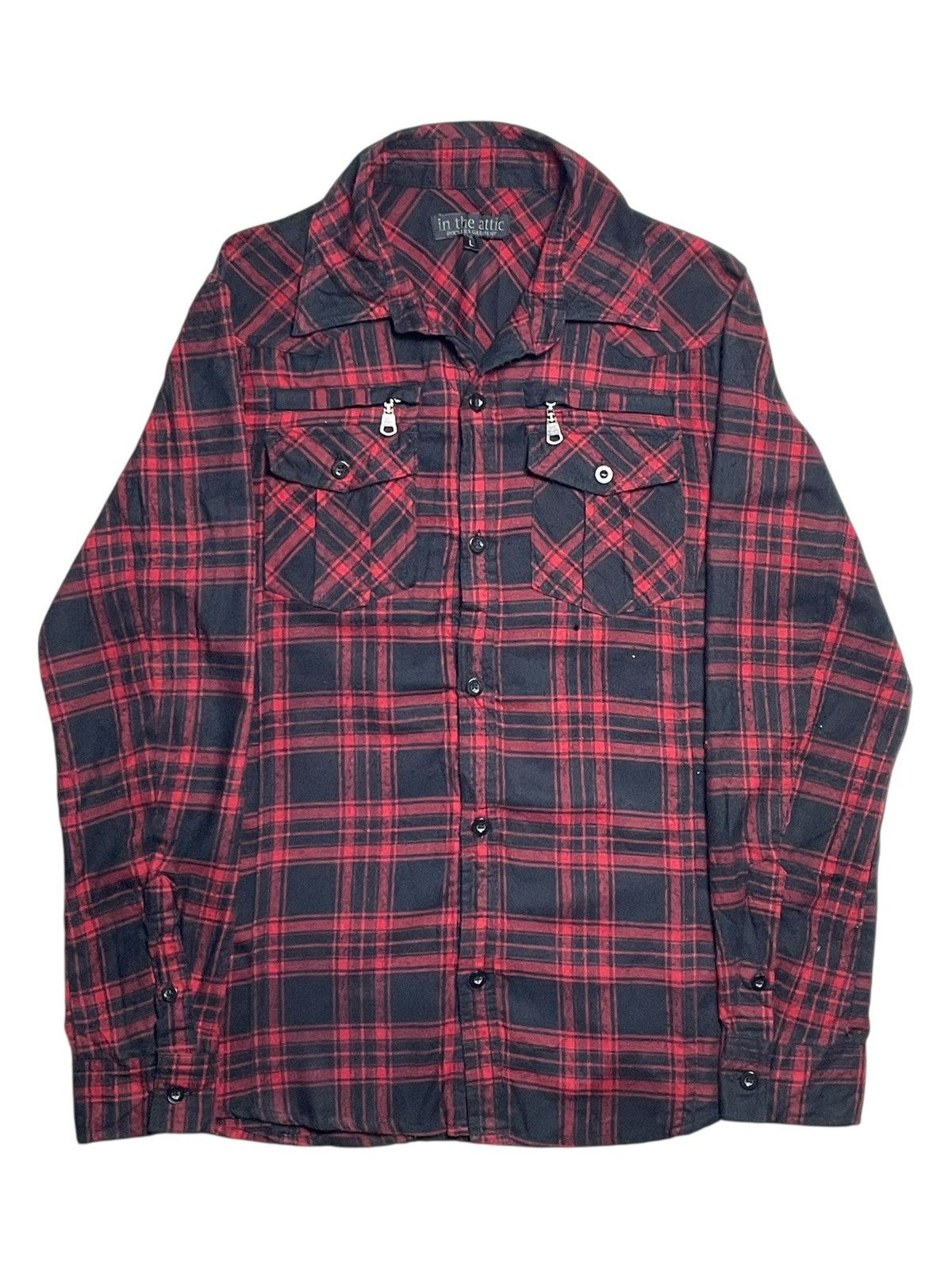 14th Addiction 2000’s In The Attic Rockers Garment - Plaid Zip Vkei Shirt Size US M / EU 48-50 / 2 - 2 Thumbnail