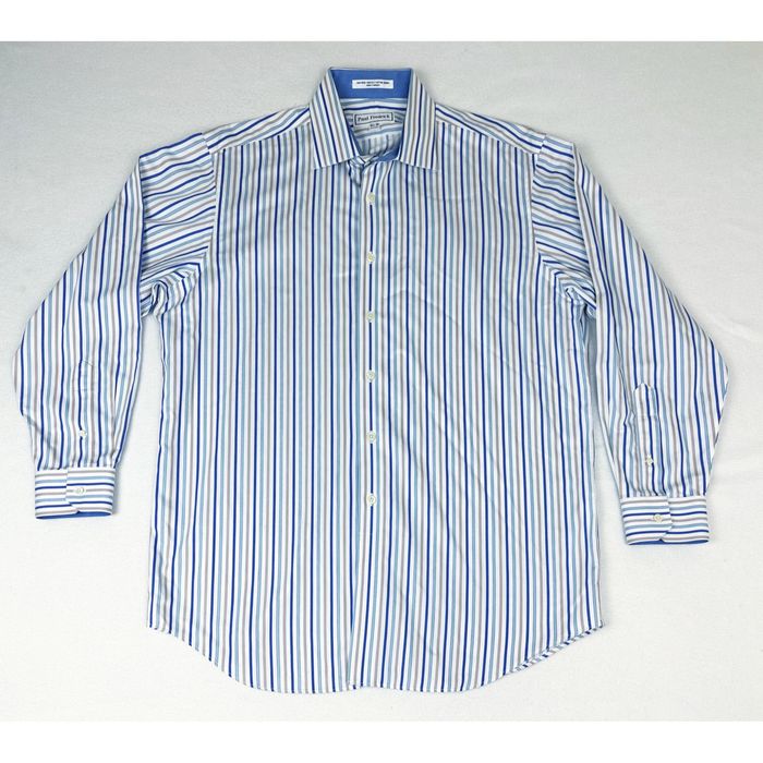 Paul Fredrick Paul Fredrick Stripe Shirt 16.5 / 34 Button Front Classic ...