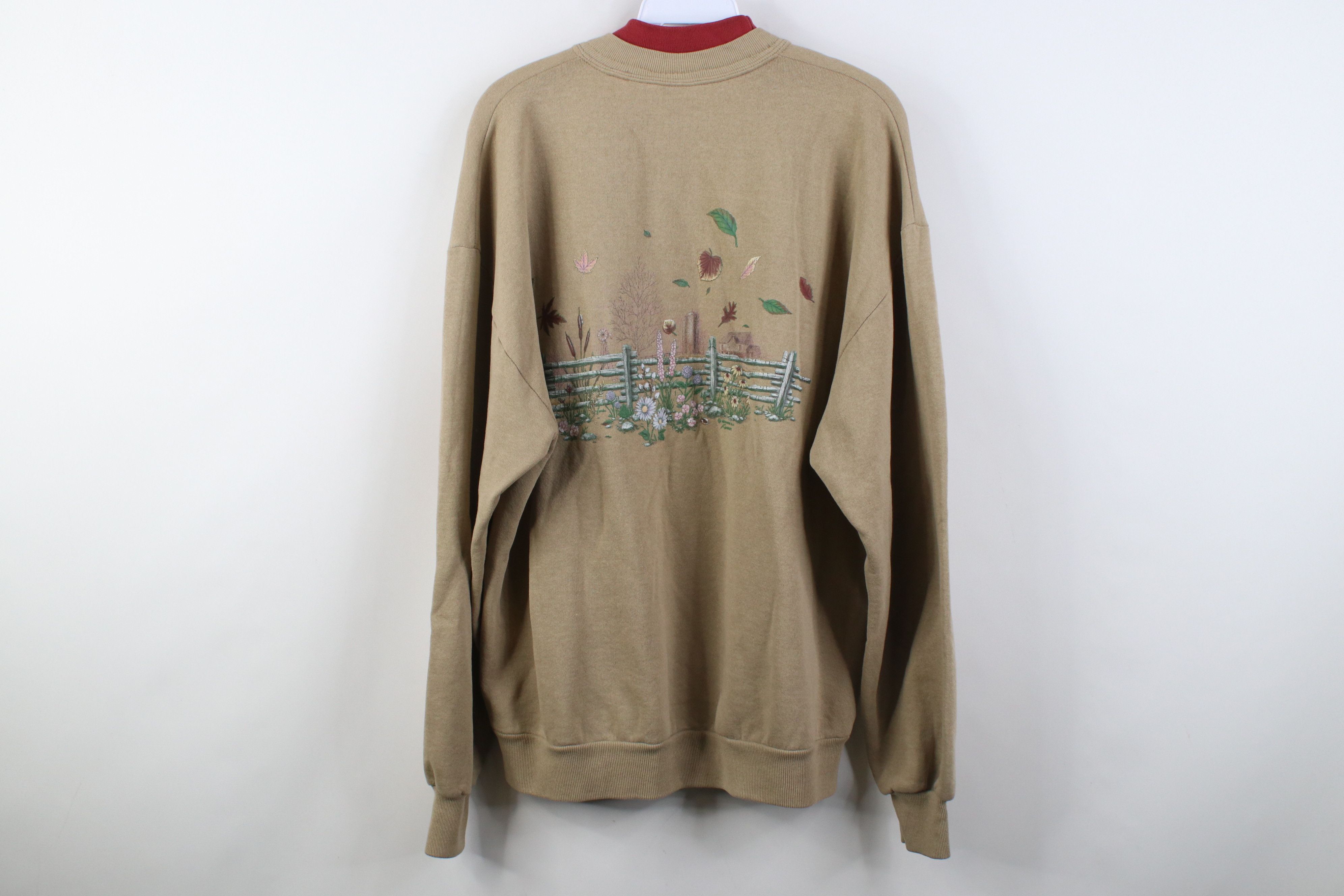 Vintage Vintage 90s Streetwear Nature Leaf Garden Flower Sweatshirt Size XL / US 12-14 / IT 48-50 - 14 Thumbnail