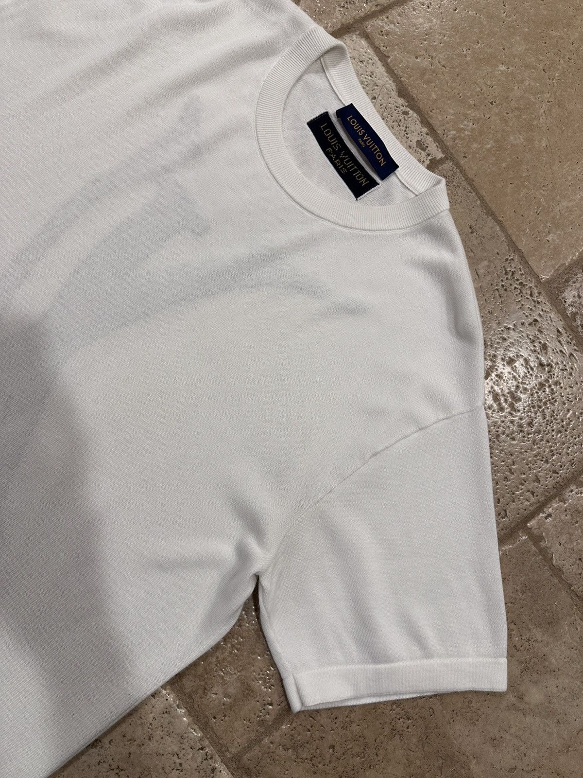 Louis Vuitton Louis Vuitton “End Goal” Intarsia White Sweater Knit T-Shirt Size US XL / EU 56 / 4 - 5 Thumbnail