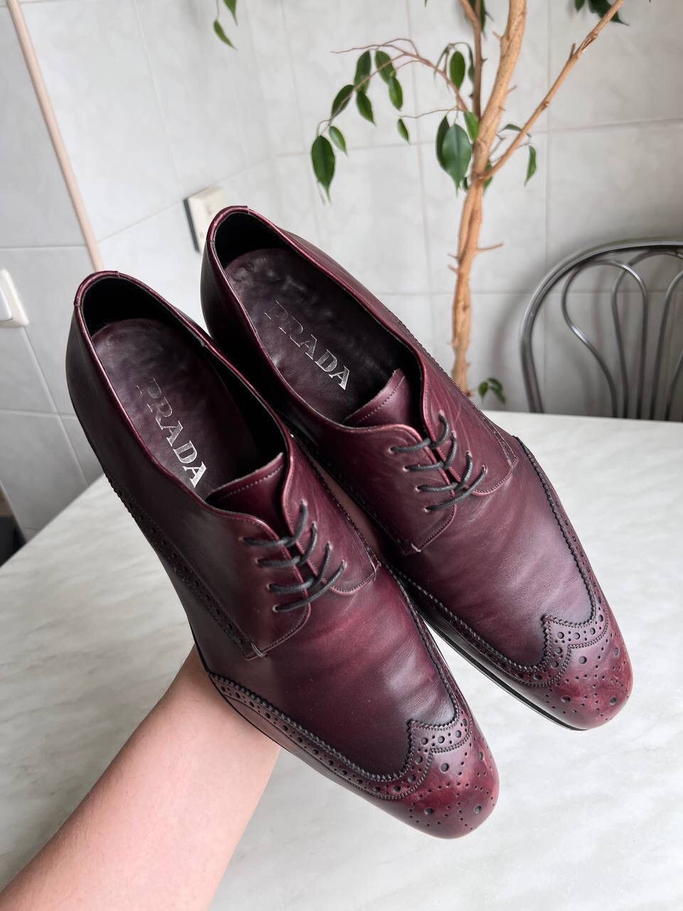 Prada × Vintage PRADA Brogue Oxfords Vintage y2k luxury grunge archive Size US 9 / EU 42 - 23 Thumbnail