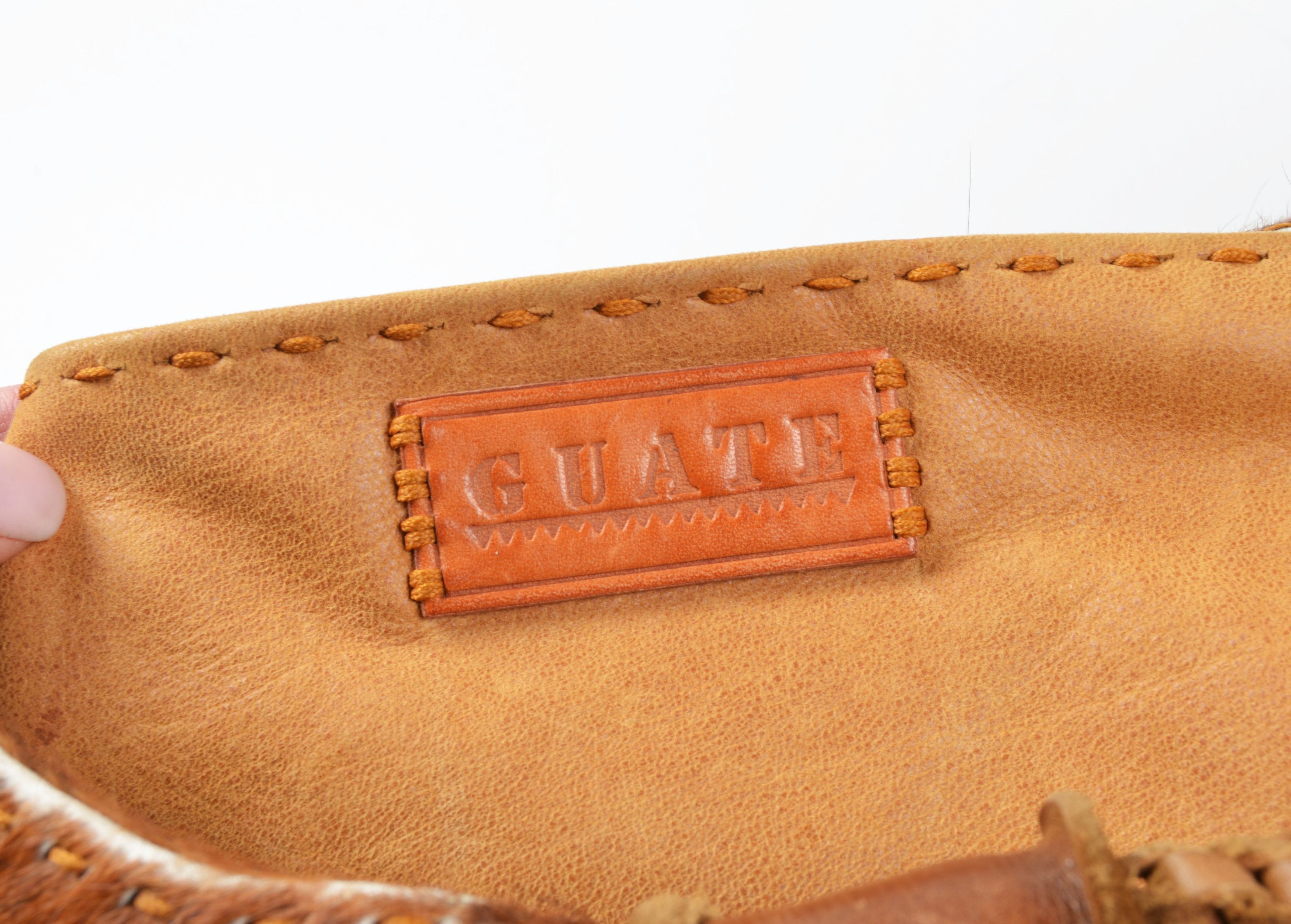 Vintage Vintage Guate Cowhide Hair On Hide Leather Western Hobo Bag Size ONE SIZE - 8 Thumbnail