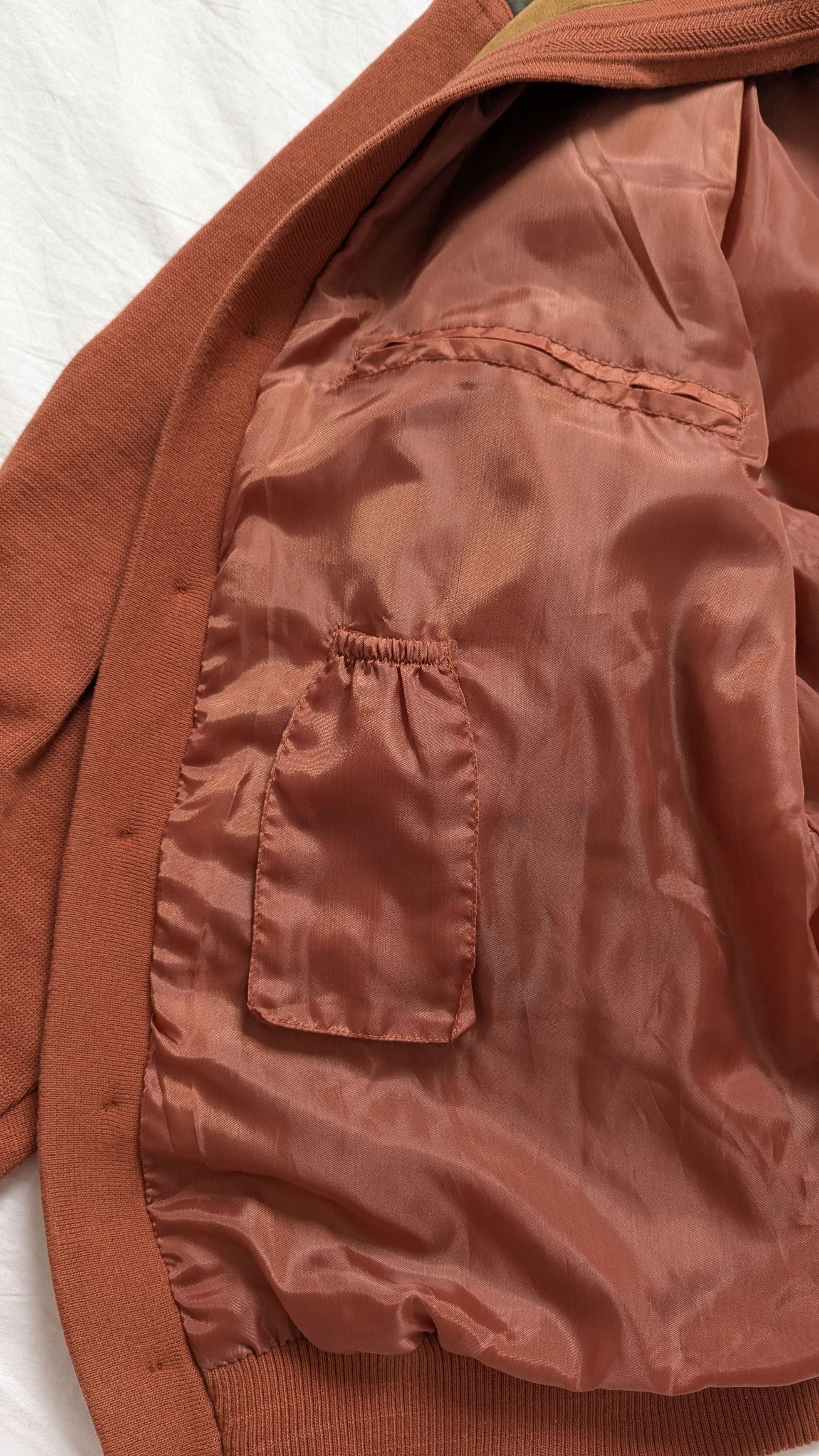 Vintage Vintage bomber with wool Orange baseball streetwear Size US XL / EU 56 / 4 - 7 Thumbnail