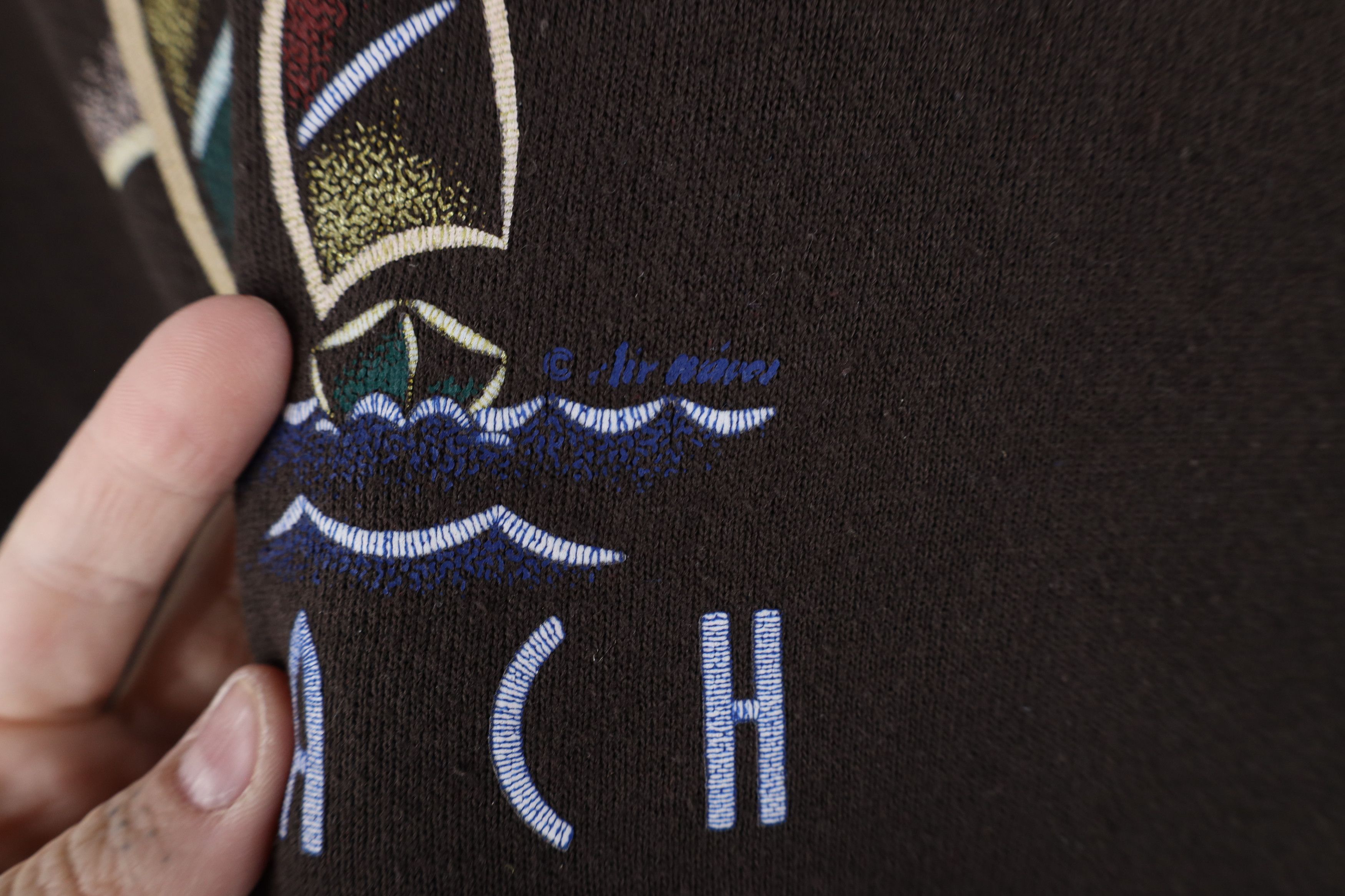 Vintage Vintage 90s Streetwear Beach Sailing Sailboat Sweatshirt USA Size US XL / EU 56 / 4 - 6 Thumbnail