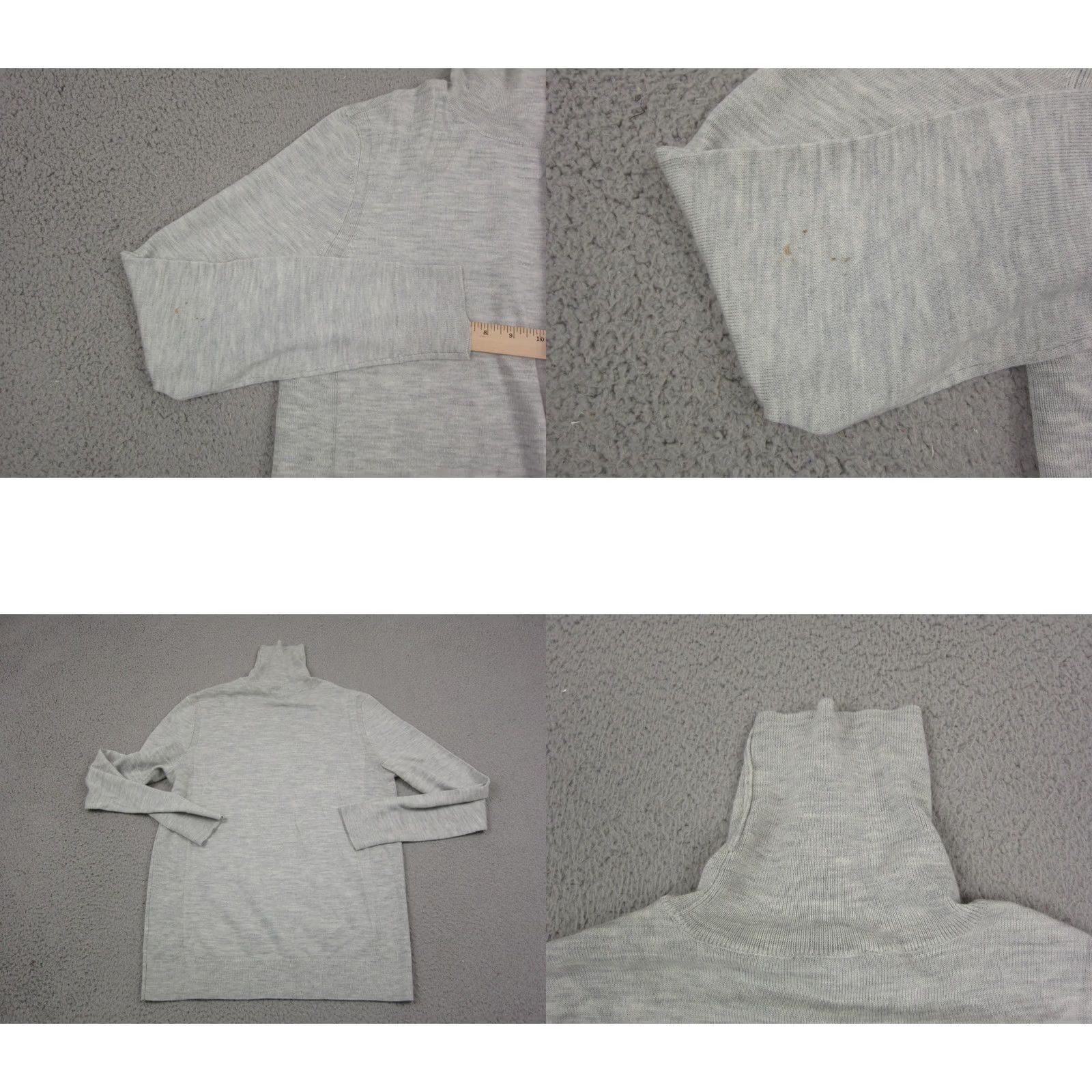 Express Express Sweater Women's Medium Gray 100% Wool Turtleneck Soft Knit Pullover Belted? Size M / US 6-8 / IT 42-44 - 9 Thumbnail