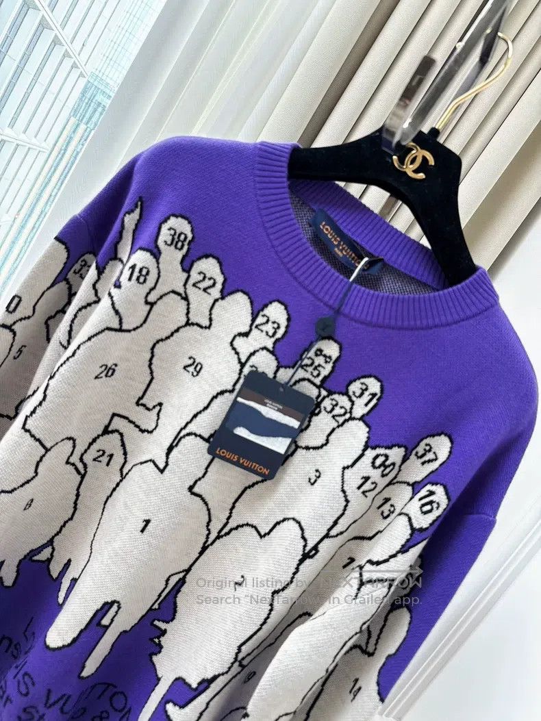 Louis Vuitton Louis Vuitton Purple digital portrait letter logo knitted Size US S / EU 44-46 / 1 - 3 Thumbnail