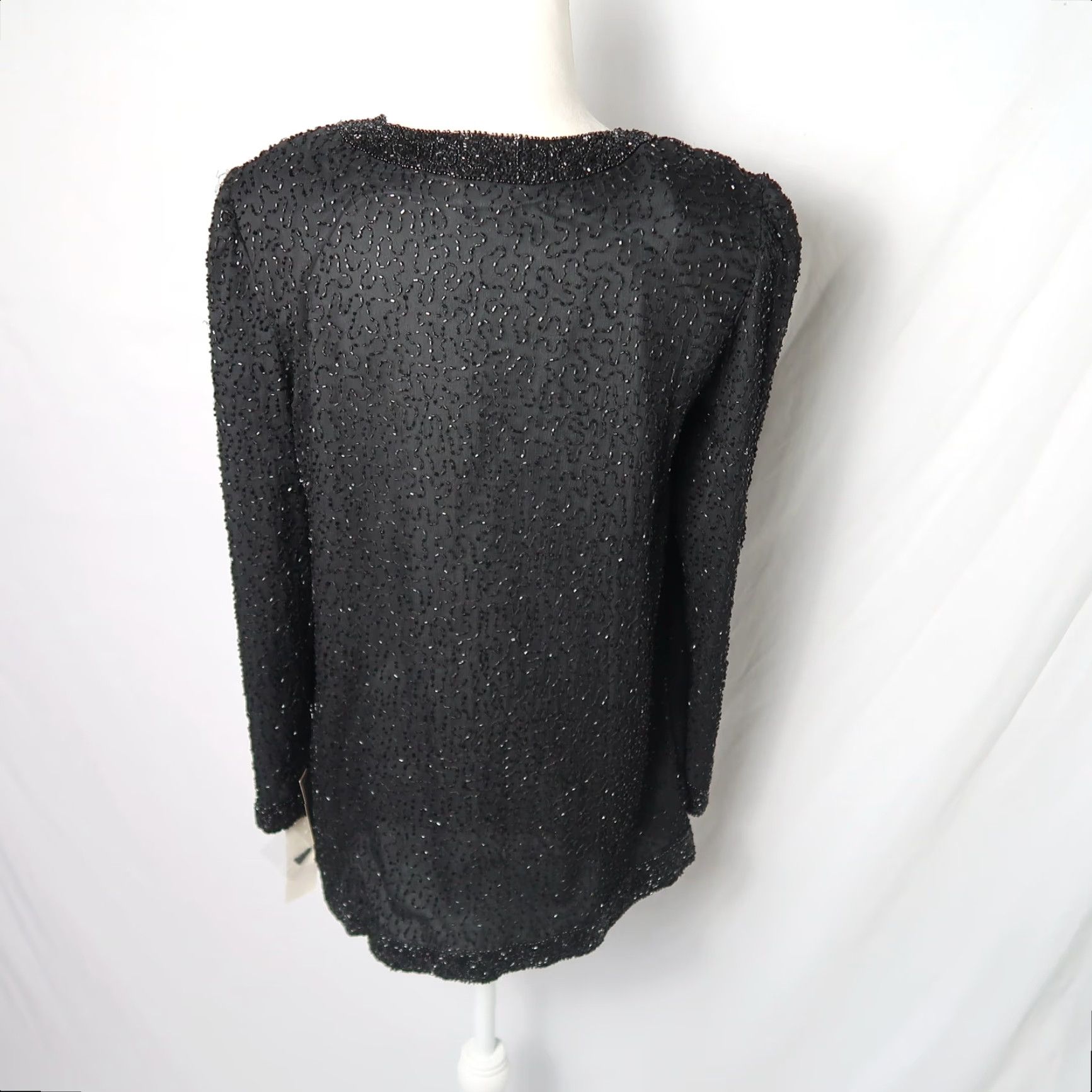 Vintage VINTAGE Stenay black silk beaded jacket NWT Size Medium 90s Size M / US 6-8 / IT 42-44 - 4 Thumbnail