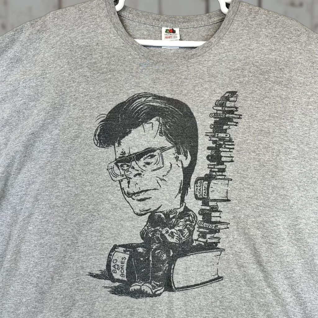Fruit Of The Loom 5XL Stephen King Horror Author Graphic Shirt Mens Gray Carrie The Stand Cujo Size US XXL / EU 58 / 5 - 1 Thumbnail
