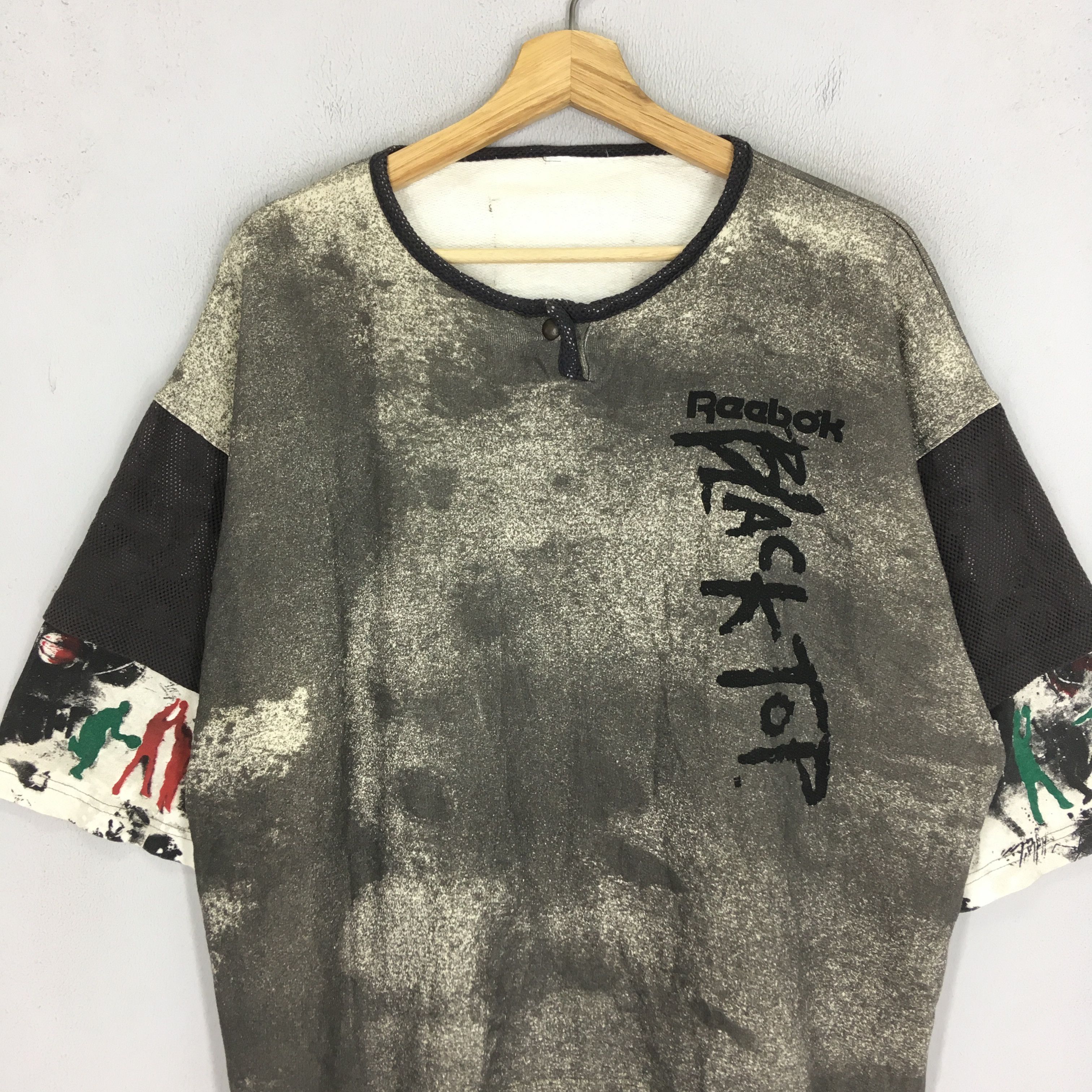Reebok Vintage 90's Reebok Black Top Baggy Hip Hop Fashion T shirt Size US XL / EU 56 / 4 - 3 Thumbnail