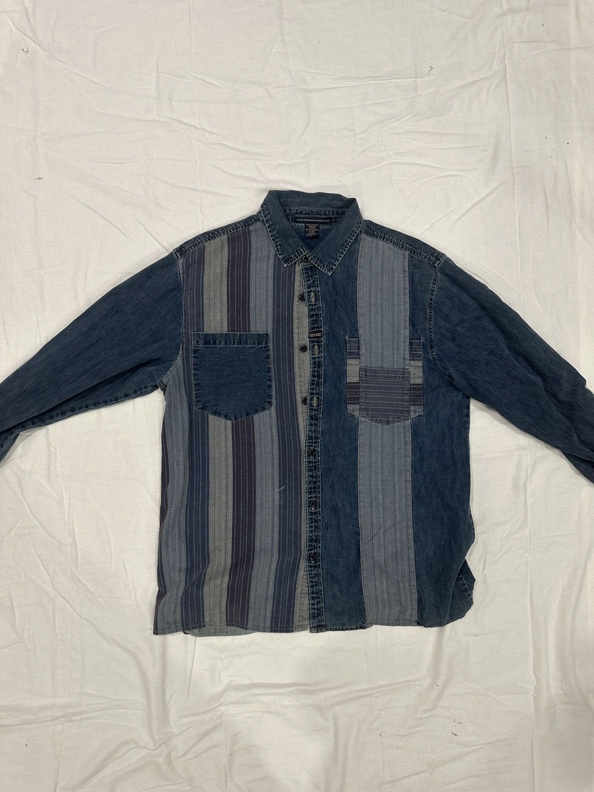 Marithe + Francois Girbaud MFG Asymmetrical Denim Button Up Size US L / EU 52-54 / 3 - 1 Thumbnail