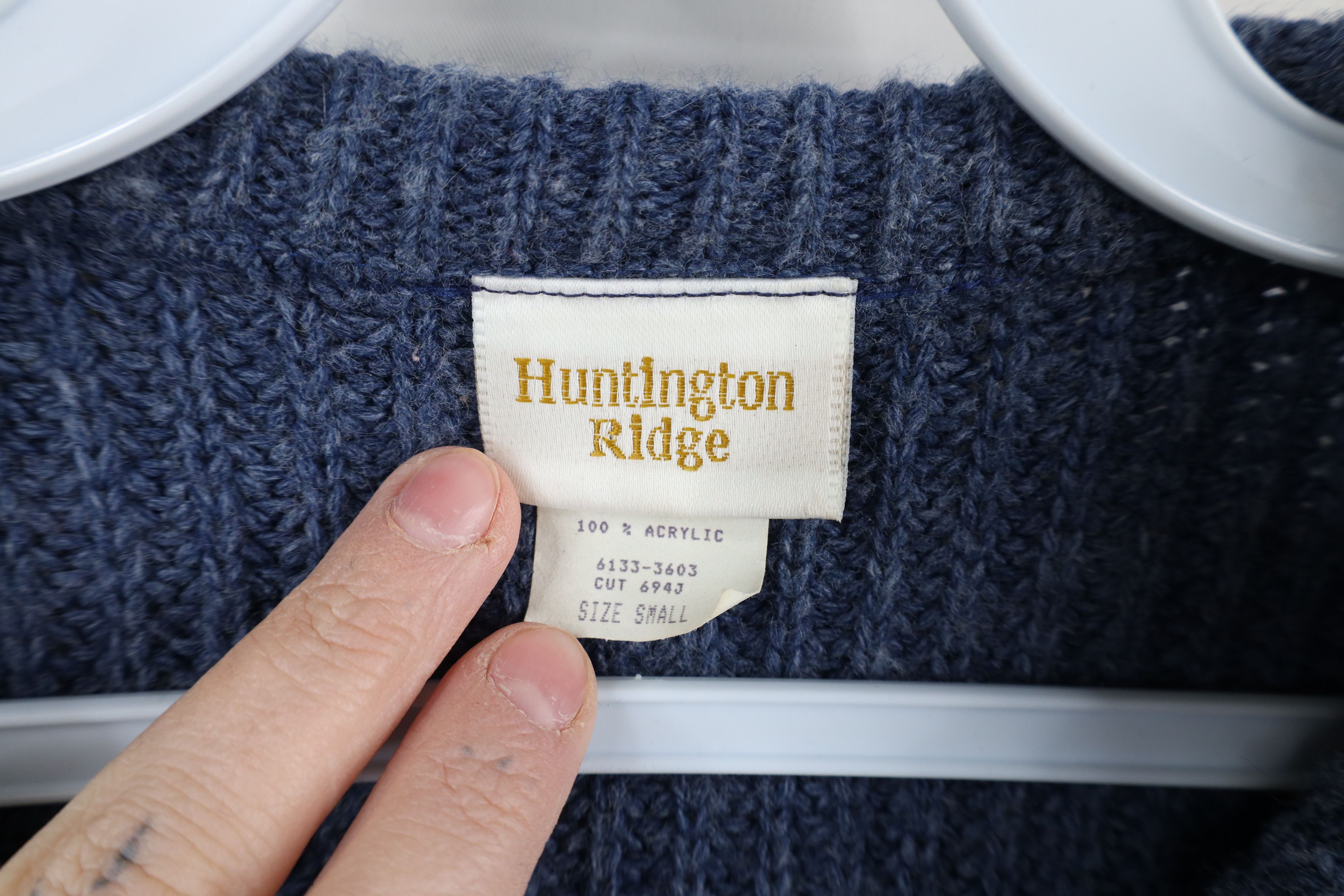 Vintage Vintage 90s Streetwear Chunky Ribbed Knit Sweater Blue USA Size US S / EU 44-46 / 1 - 6 Thumbnail