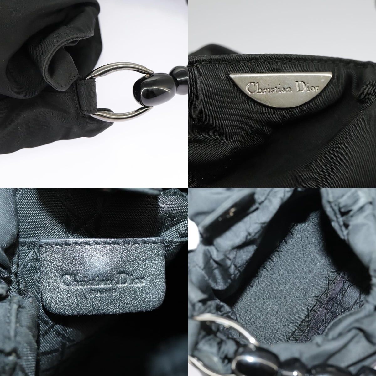 Dior DIOR Hand Bag Nylon Black Silver Size ONE SIZE - 11 Thumbnail