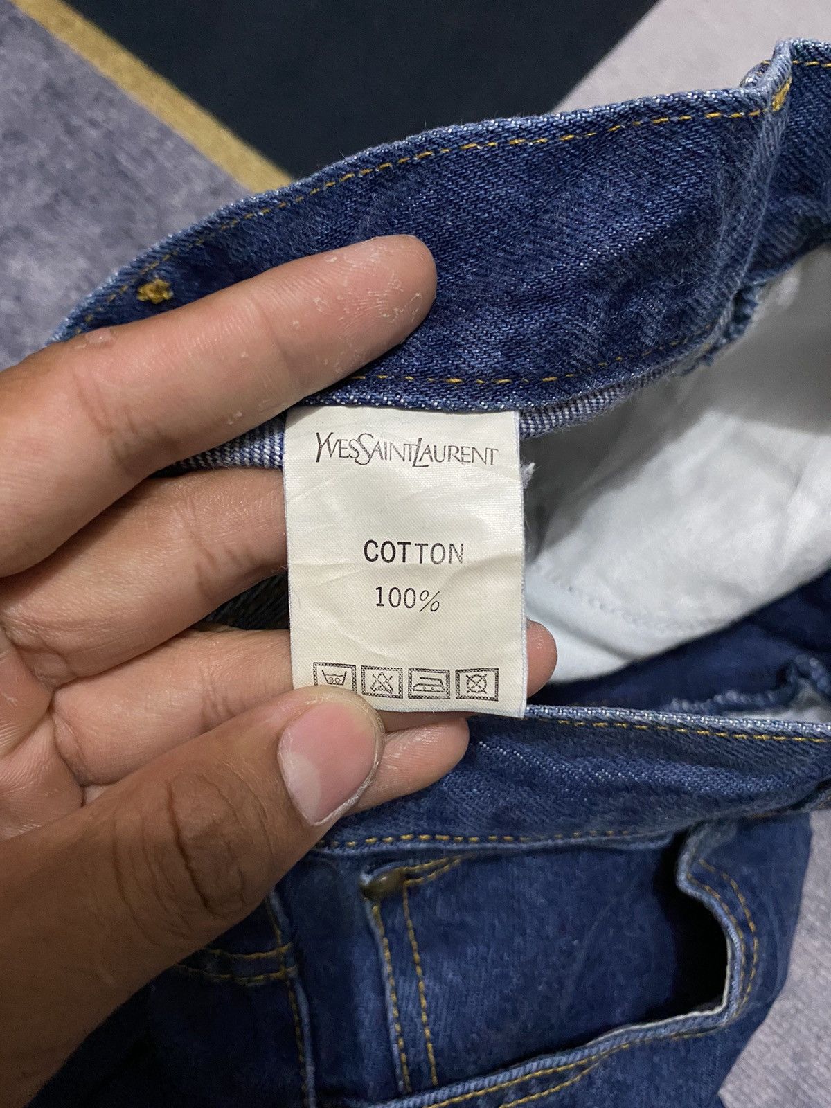 Yves Saint Laurent YVESSAINTLAURET YSL DENIM PANTS Size 22" - 8 Thumbnail