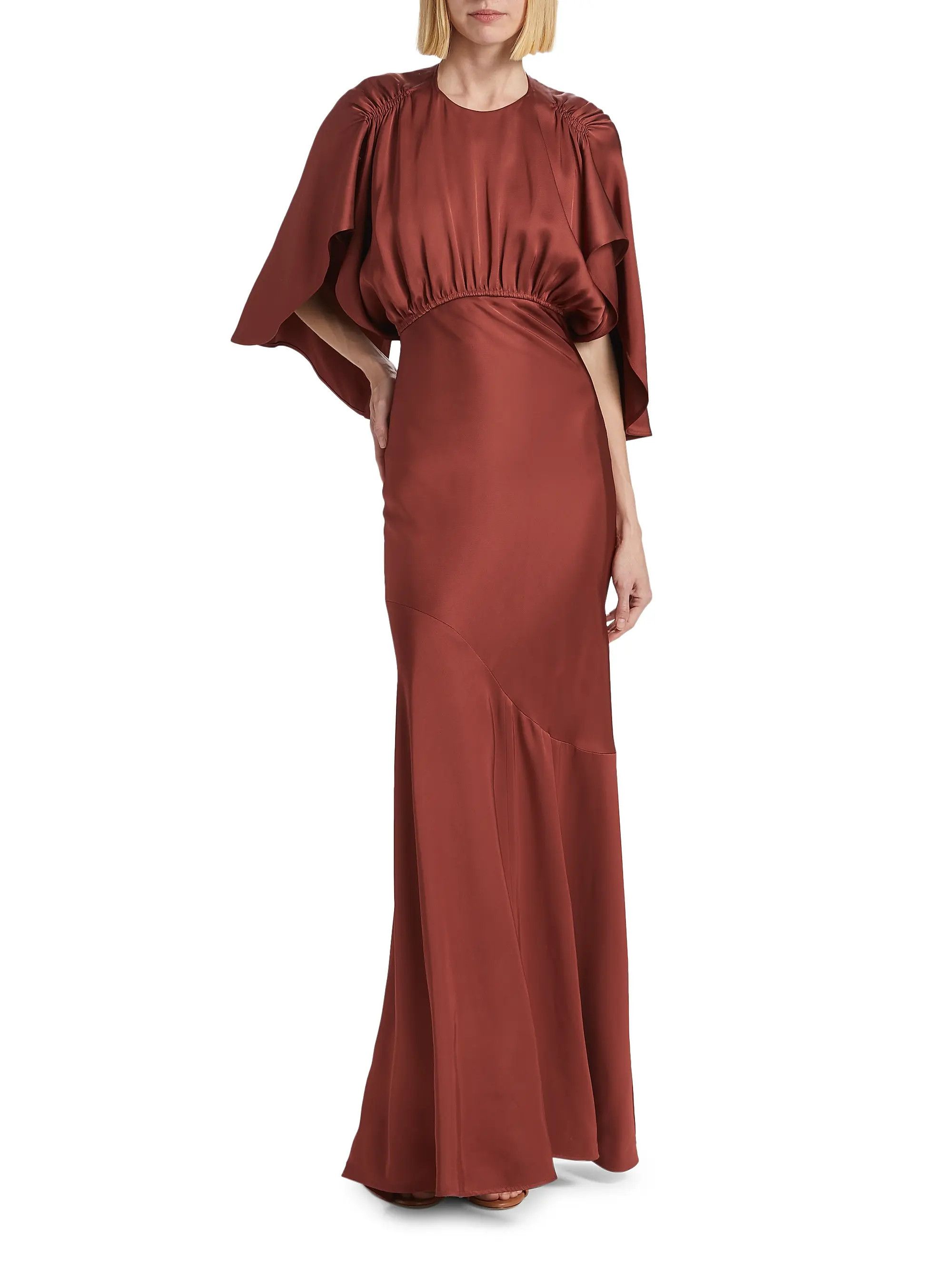 Zimmermann oc11z0725 Eden Cape Maxi Dress in Chestnut Size L / US 10 / IT 46 - 3 Thumbnail