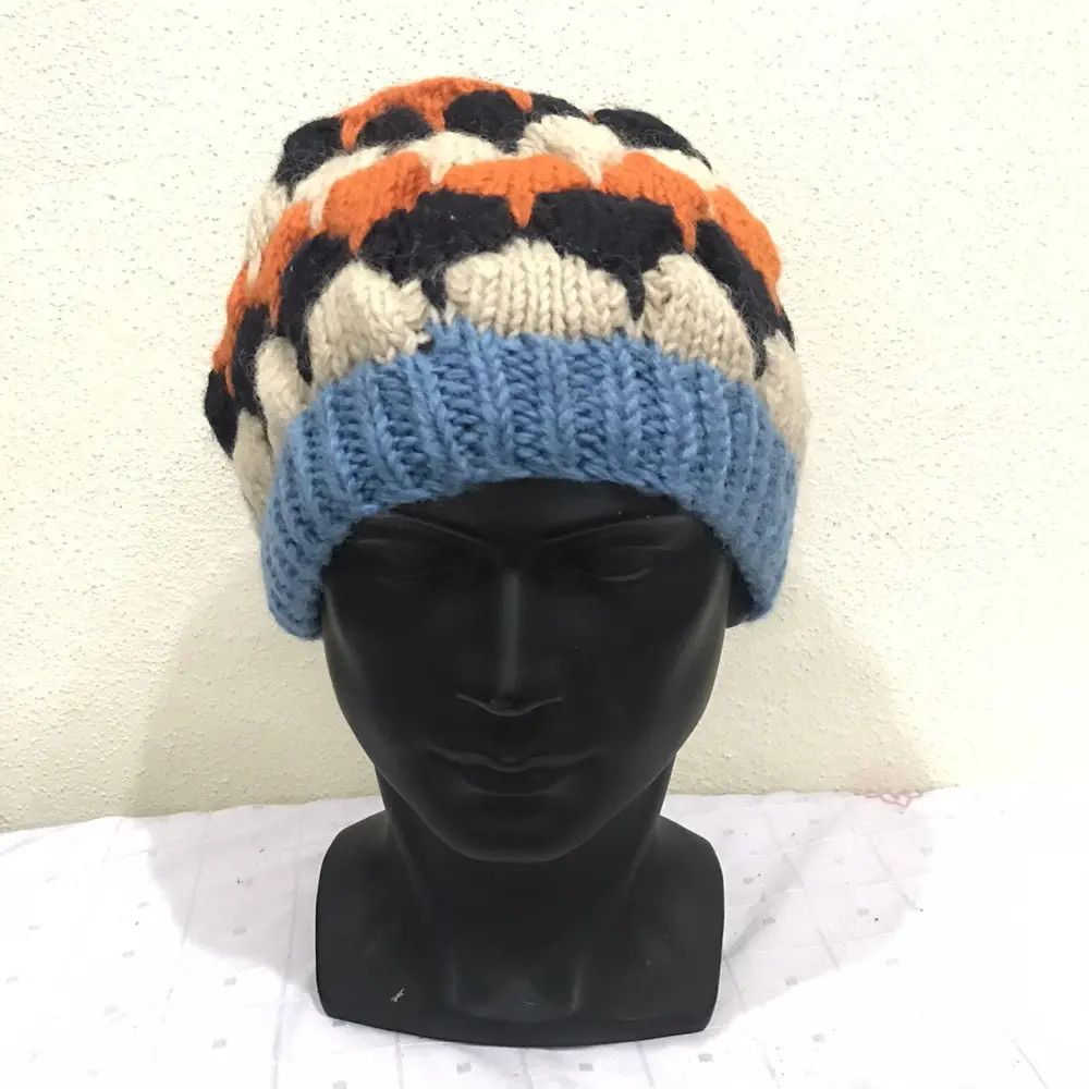 URBAN RESEARCH DOORS × Vintage Urban Research Doors Knit Multicolour Beanie Hat Size ONE SIZE - 3 Thumbnail