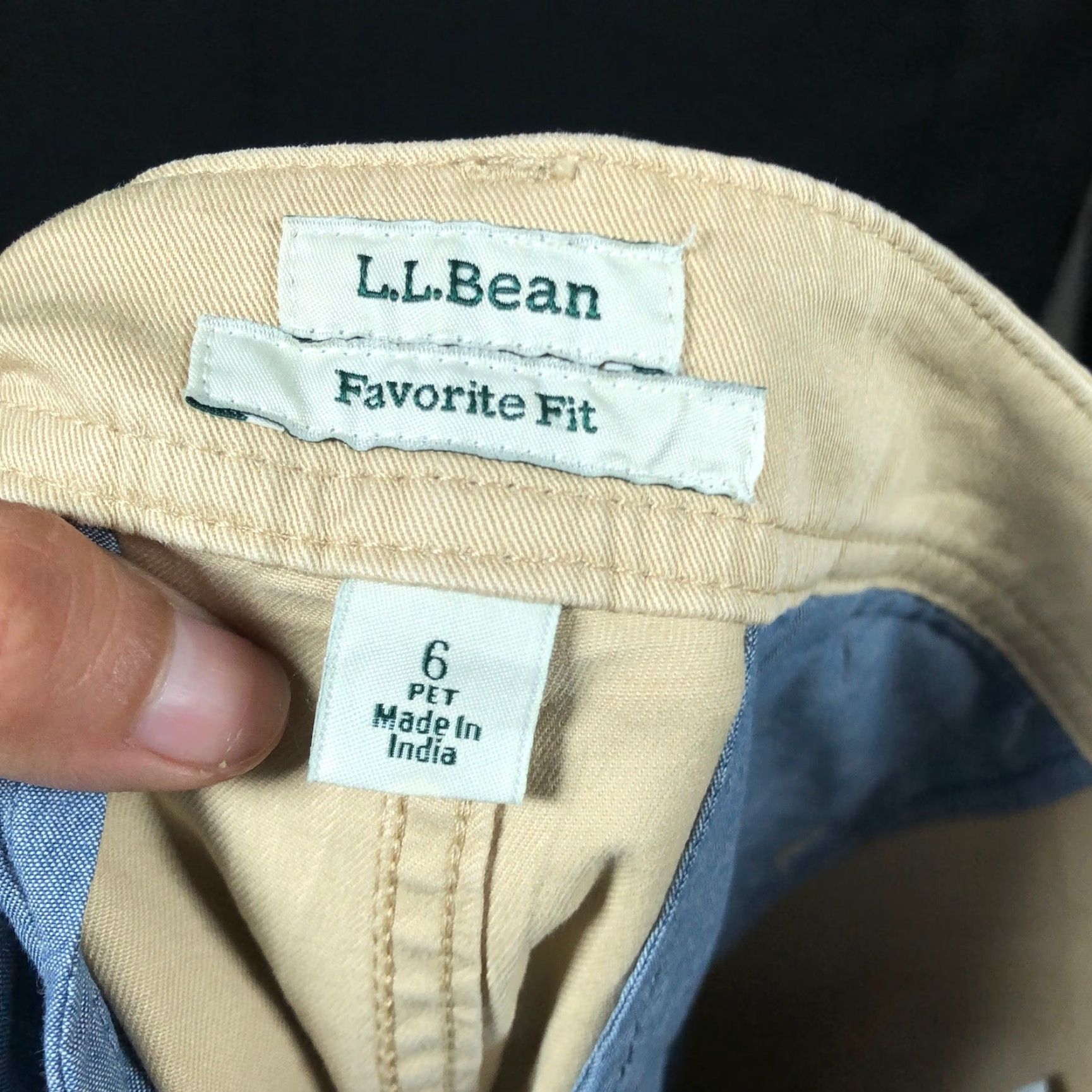 Vintage VINTAGE LL Bean Womens Pants Tan Petite Favorite Fit Organic Cotton Stretch 6P Size 24" / US 00 / IT 34 - 4 Thumbnail