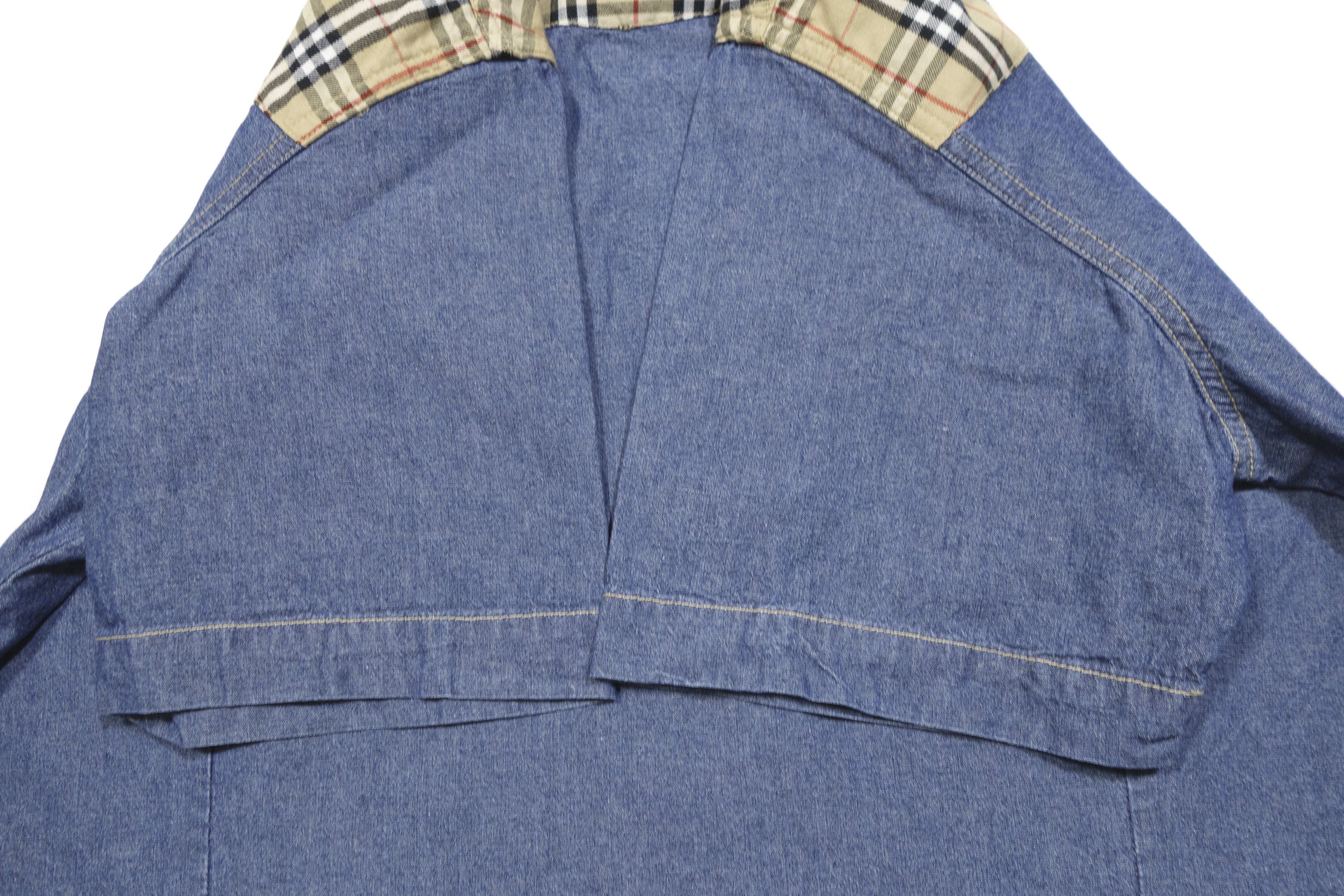 Burberry 00S Nova Check Denim Shortsleeve Shirt Size US L / EU 52-54 / 3 - 6 Thumbnail