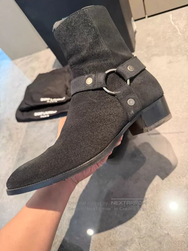 Saint Laurent Paris Saint Laurent Paris Men's black suede side buckle leather Size US 8.5 / EU 41-42 - 6 Thumbnail