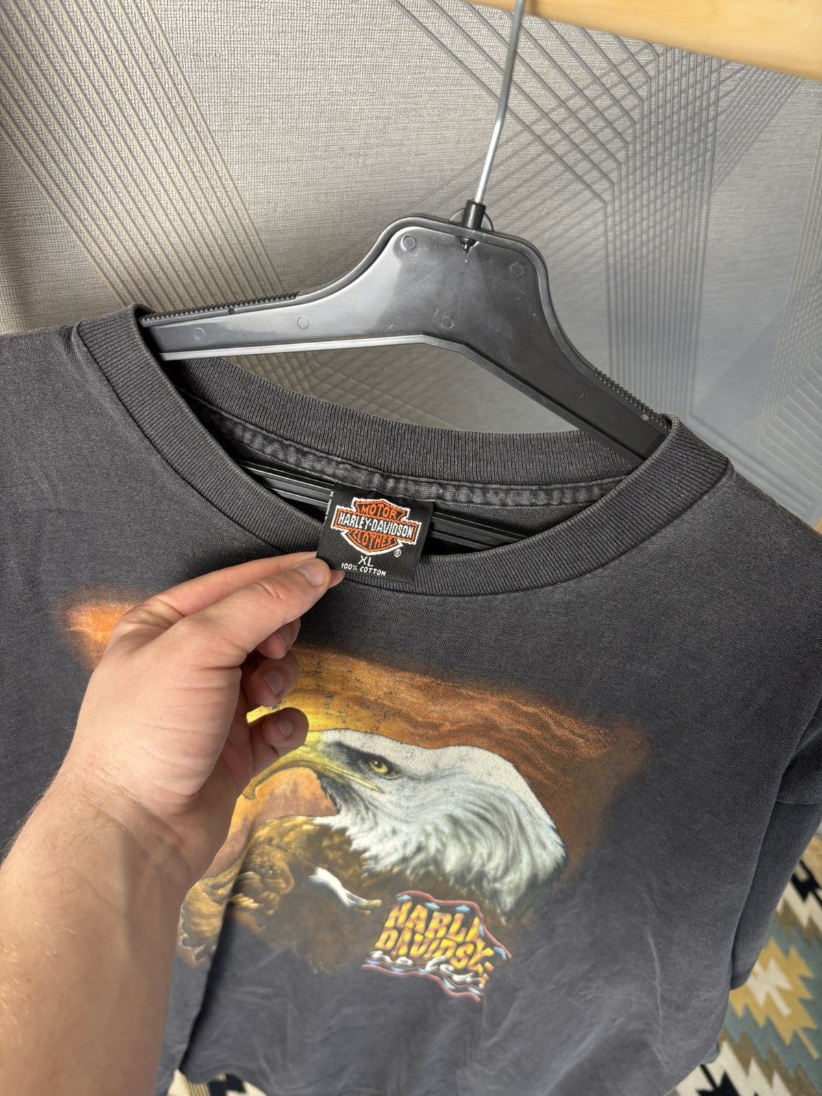 Harley Davidson Vintage Harley Davidson Eagle No Fear 92 single stitch Size US XL / EU 56 / 4 - 3 Thumbnail
