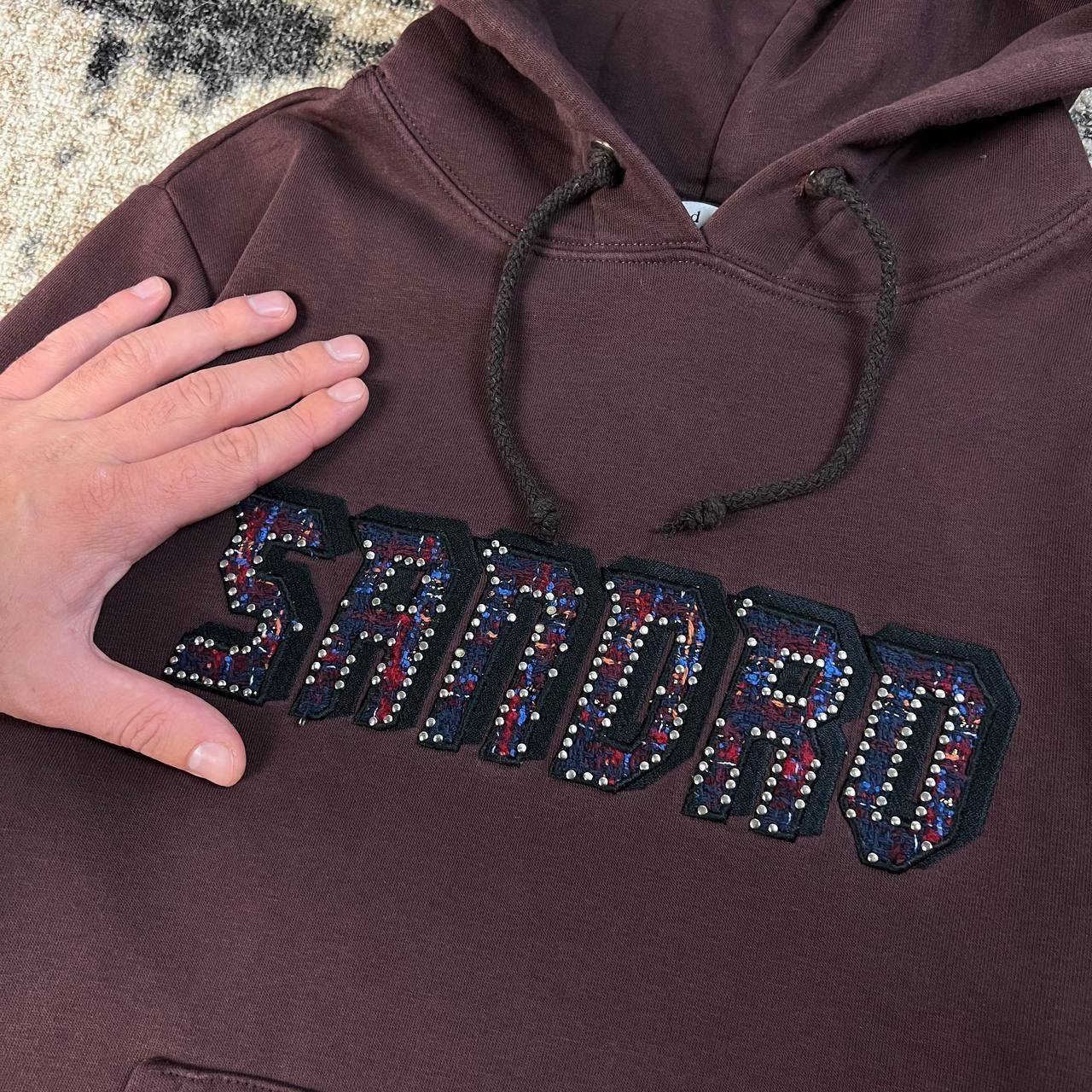 Sandro Sandro Paris Big Embroidered Logo Luxury Hoodie Size S / US 4 / IT 40 - 4 Thumbnail
