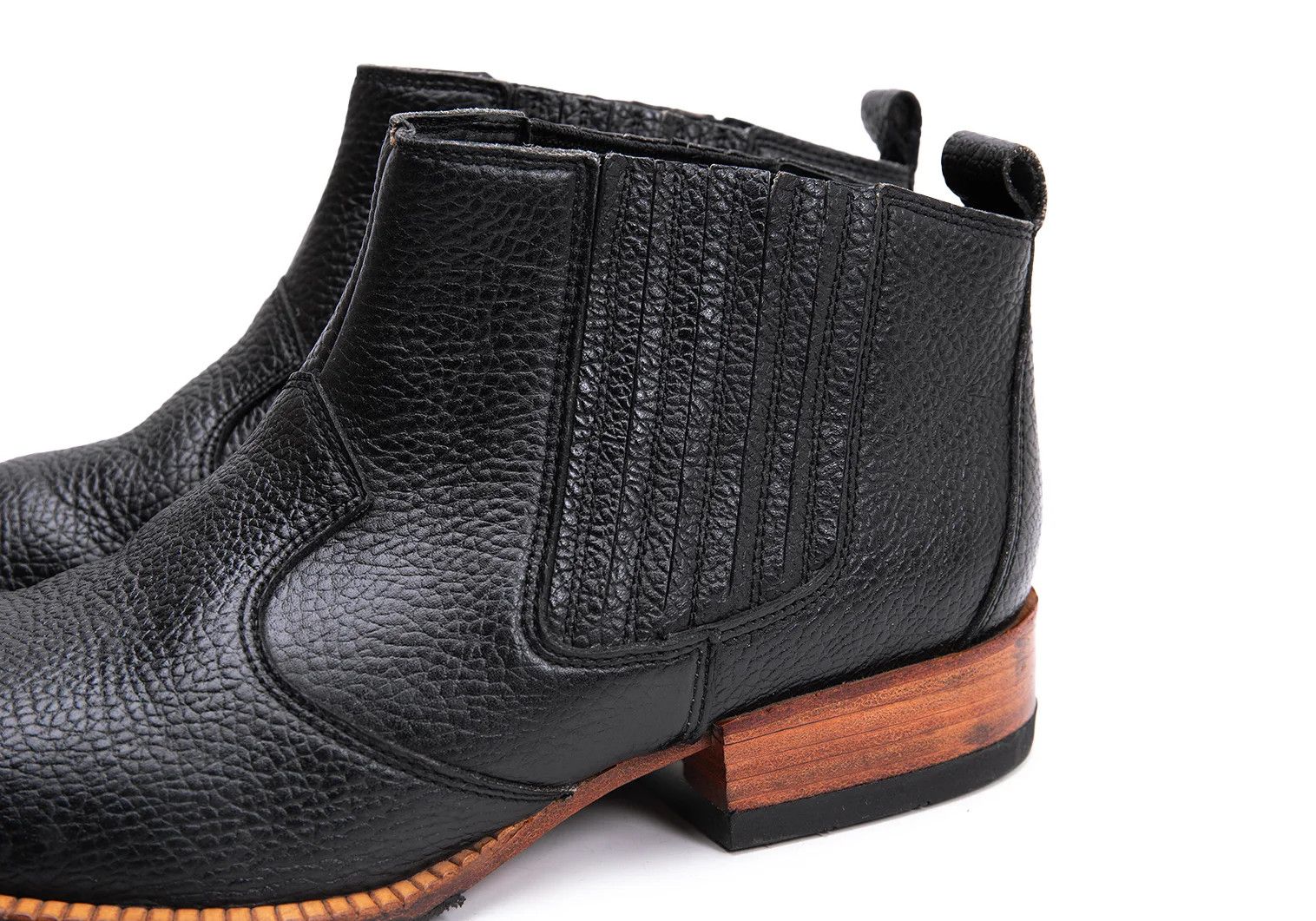 Jean Paul Gaultier Black Side Gore Western Leather Short Boots size 25 Size US 7 / EU 40 - 7 Thumbnail