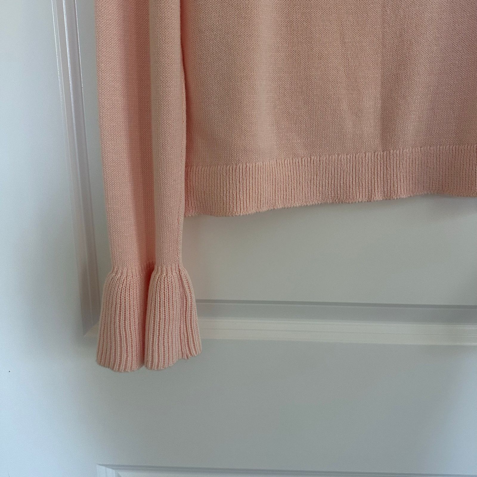 J.Crew J.Crew Round Neck Bell Sleeve Pink Sweater 100% Cotton US L Size L / US 10 / IT 46 - 8 Thumbnail