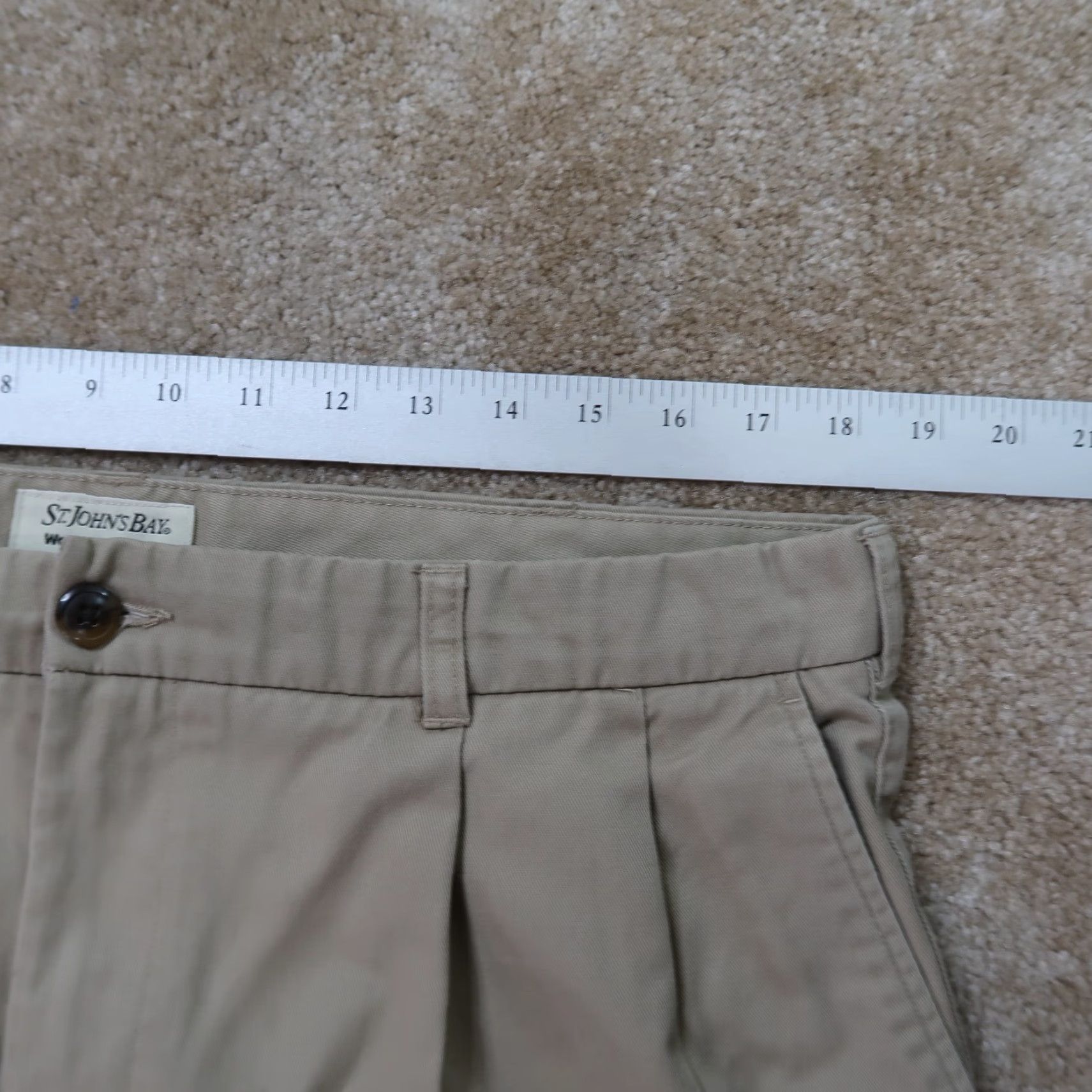 Vintage St. Johns Bay Chino Pants Straight Leg Beige 38x34 Men’s Regular 5-Pocket Flat Front Belt Loops Mid Rise Cotton Size US 38 / EU 54 - 7 Thumbnail
