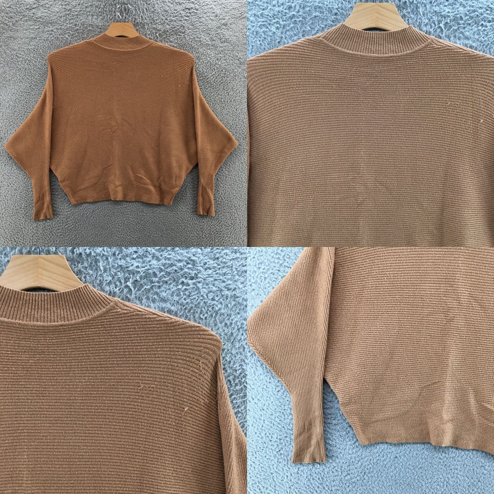 Vintage Philosophy Shirt Womens S Brown Mock Neck Long Sleeve Pullover Knitted Poncho Sweater Top Casual Workwear Size S / US 4 / IT 40 - 9 Thumbnail