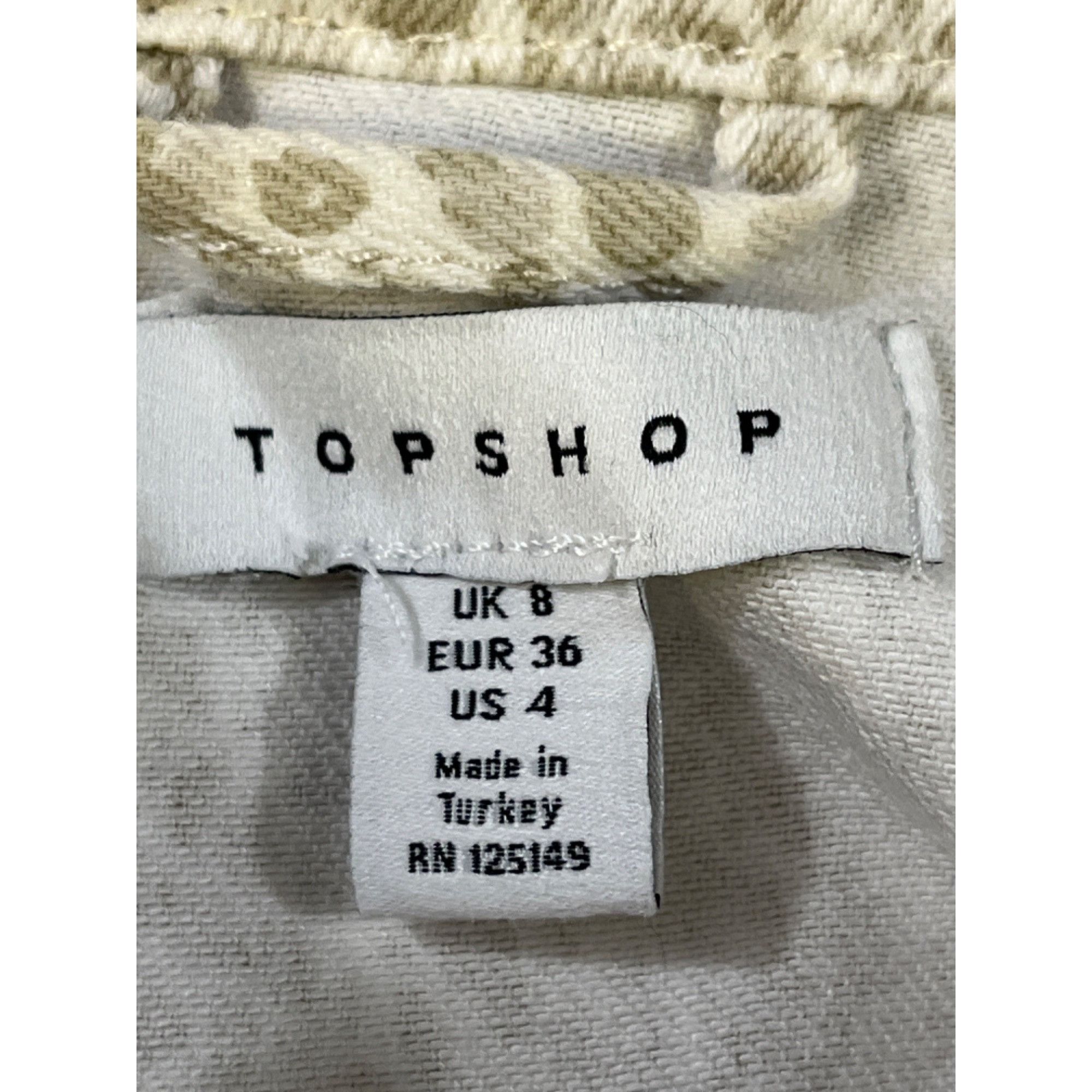 Topshop Topshop Women's Beige Snake Skin Cropped Denim Jacket Size 4 Size S / US 4 / IT 40 - 5 Thumbnail