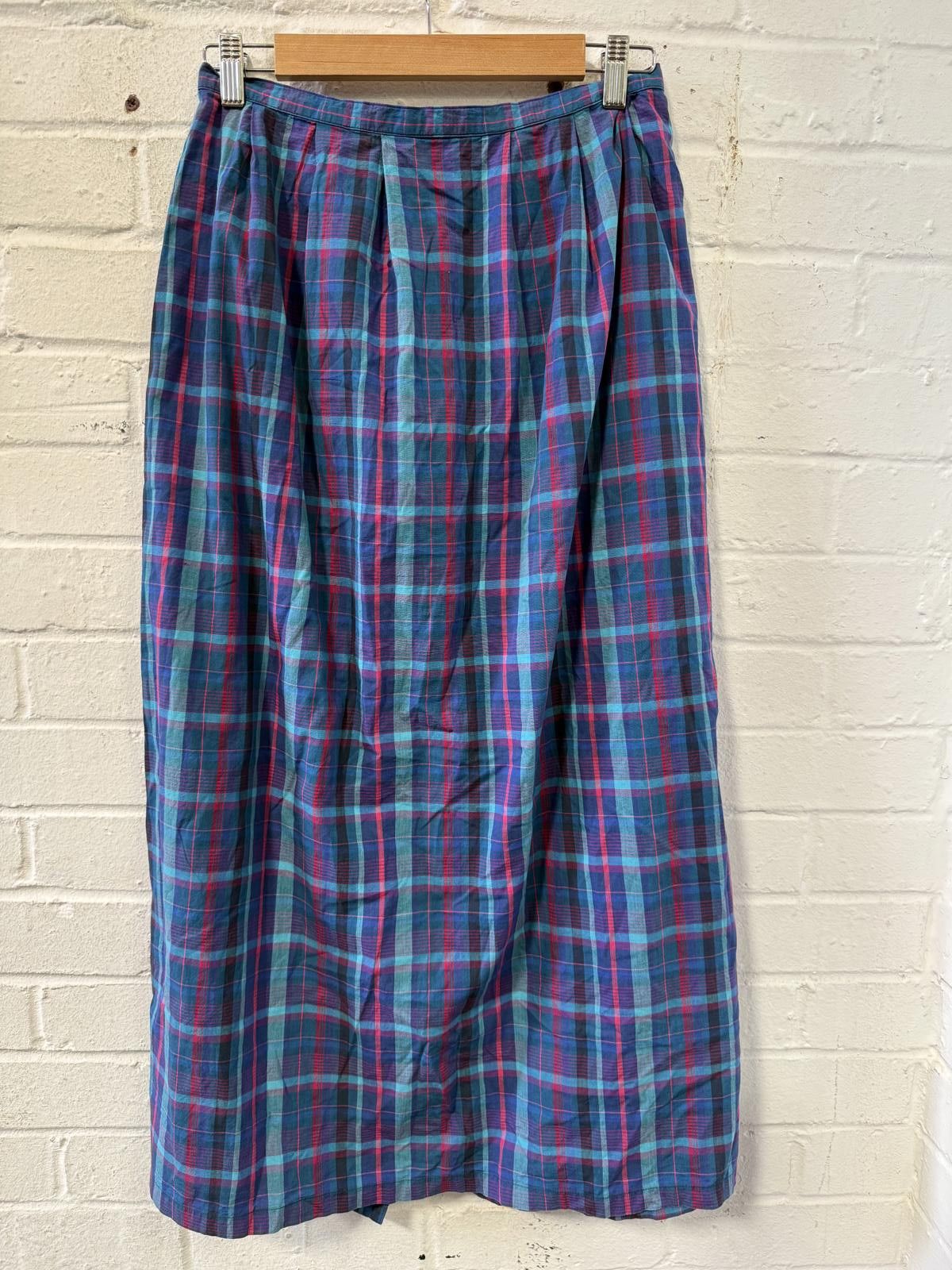 Designer Laura Ashley Women's Checkered Midi Skirt Size 32" / US 10 / IT 46 - 4 Thumbnail