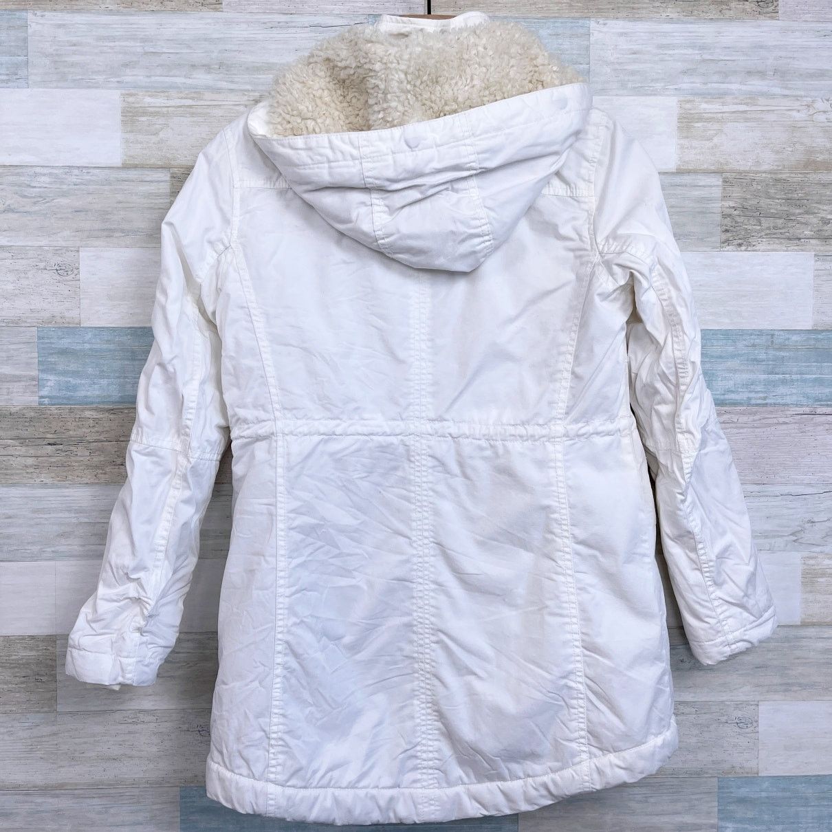 Gap GAP Sherpa Lined Parka Coat White Hooded Full Zip Womens S Size S / US 4 / IT 40 - 6 Thumbnail