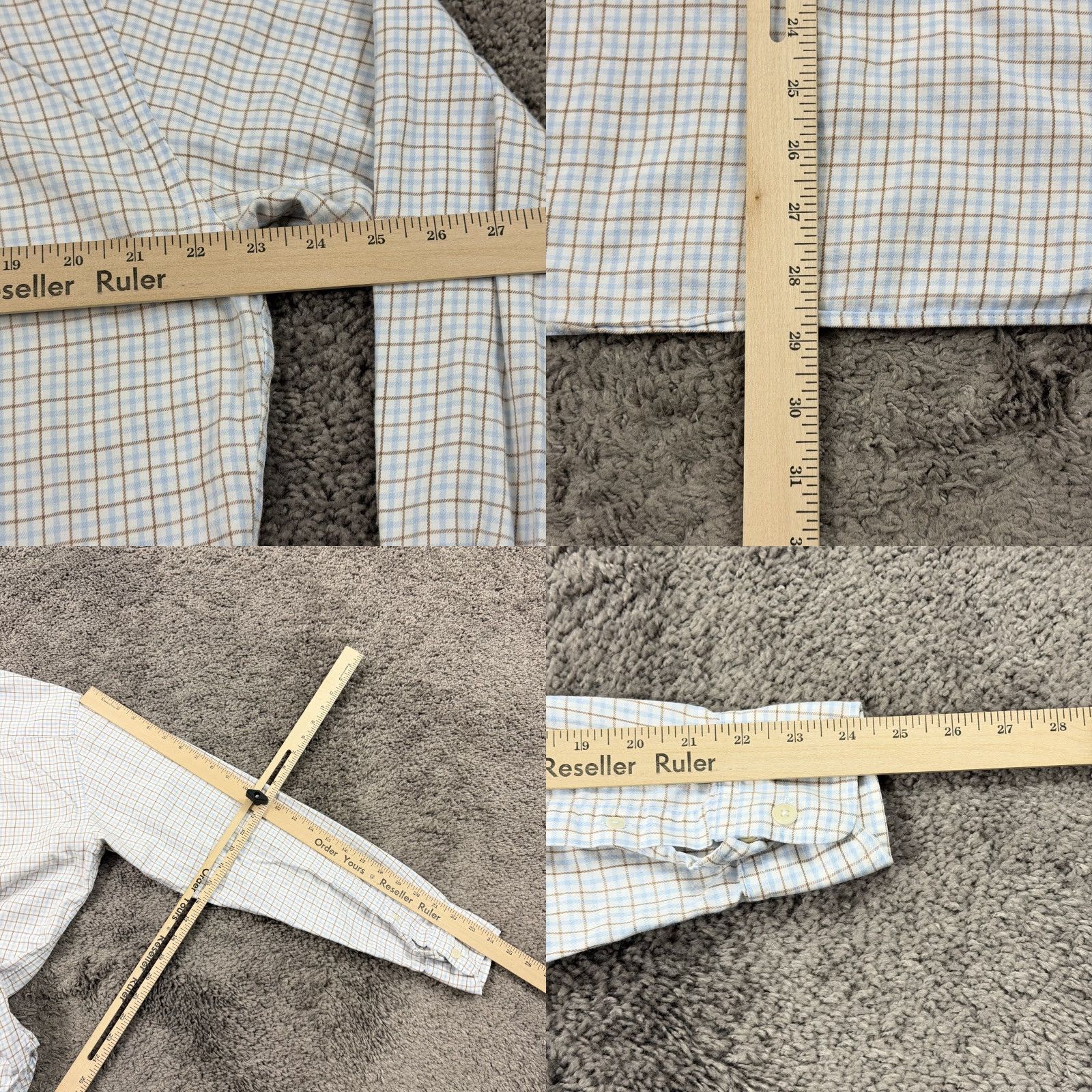 Vintage Onward Reserve Shirt Mens XL Plaid Blue Brown Long Sleeve Button-Up Casual Cotton Size US XL / EU 56 / 4 - 8 Thumbnail