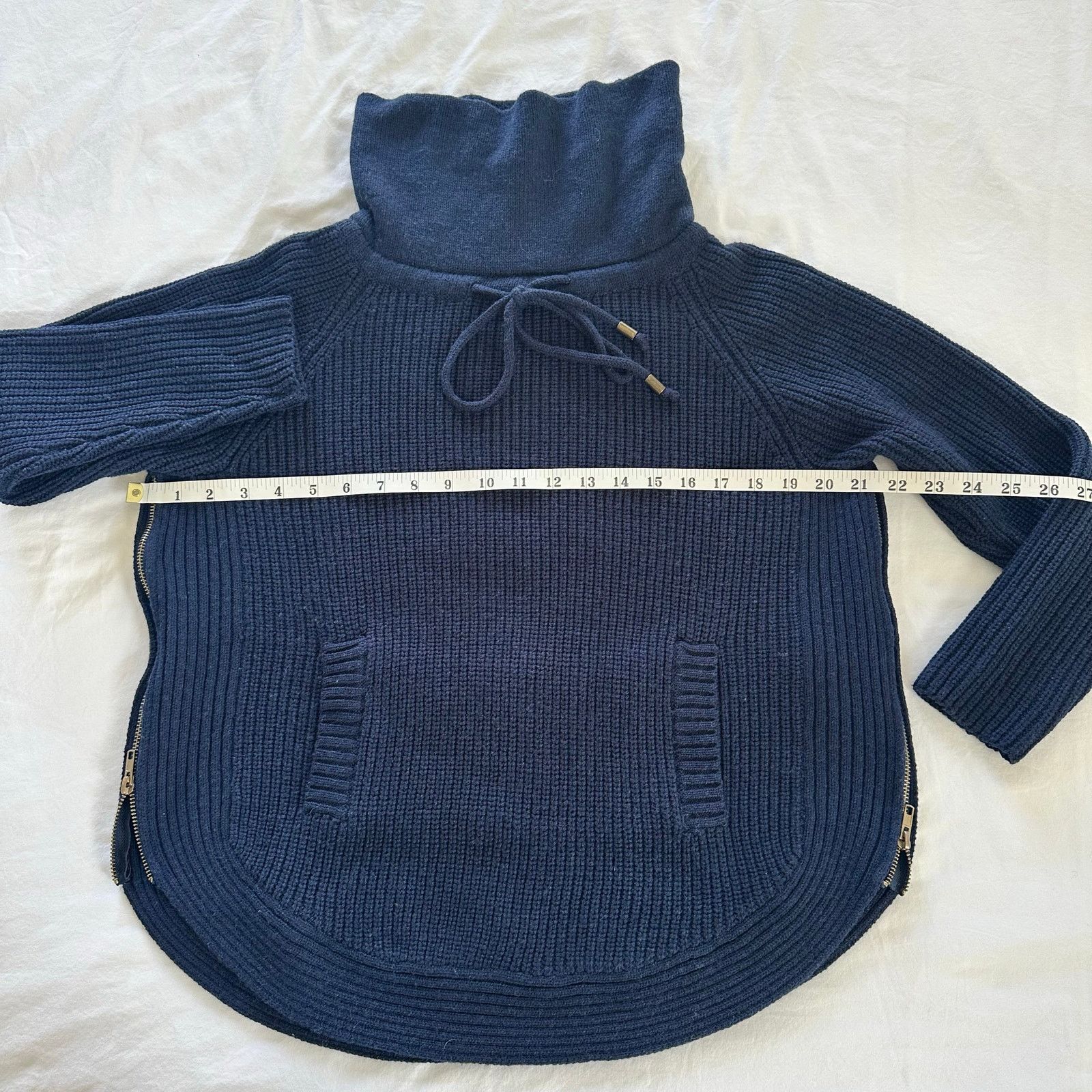 Other Kookai Navy Wool Chunky Knit Cowl Neck Sweater Size M Size M / US 6-8 / IT 42-44 - 7 Thumbnail