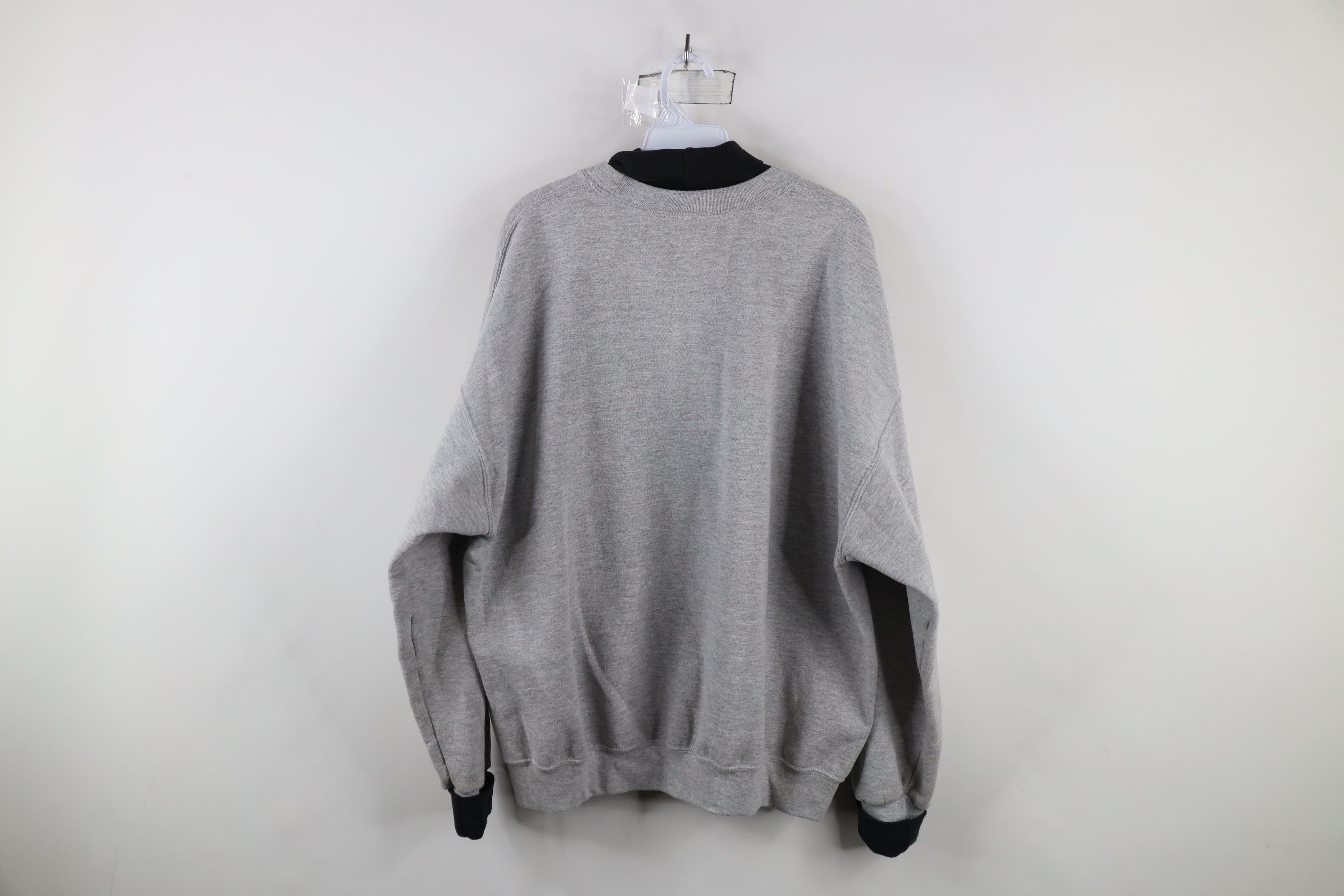 Vintage Vintage 90s Streetwear Flower Turtleneck Sweatshirt Gray Size 3XL / US 20-22 - 13 Thumbnail