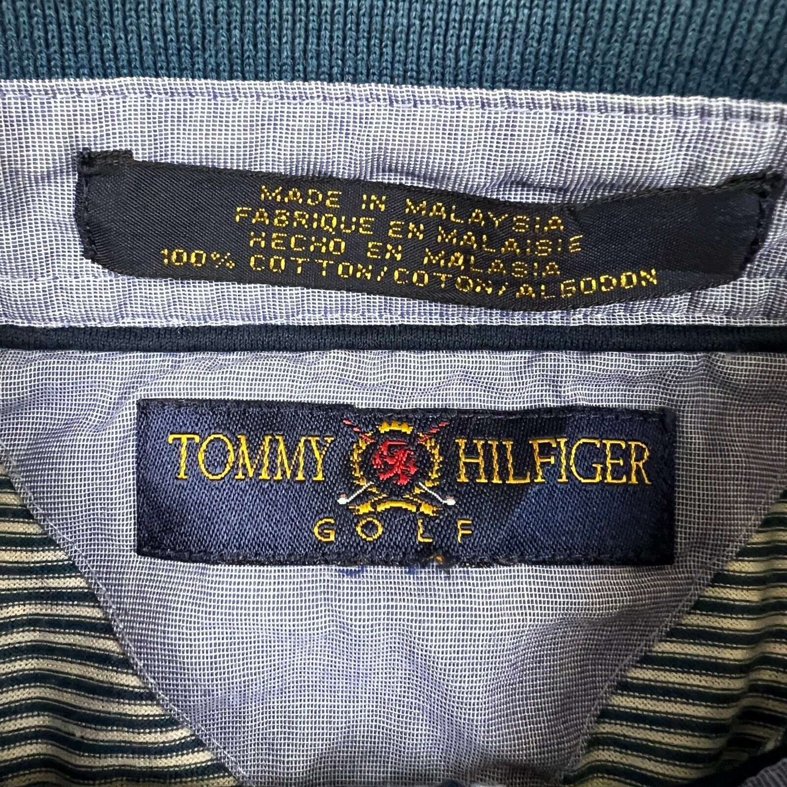 Tommy Hilfiger Vintage 90s Tommy Hilfiger Golf Striped Spell Out Polo Shirt Size US L / EU 52-54 / 3 - 6 Thumbnail