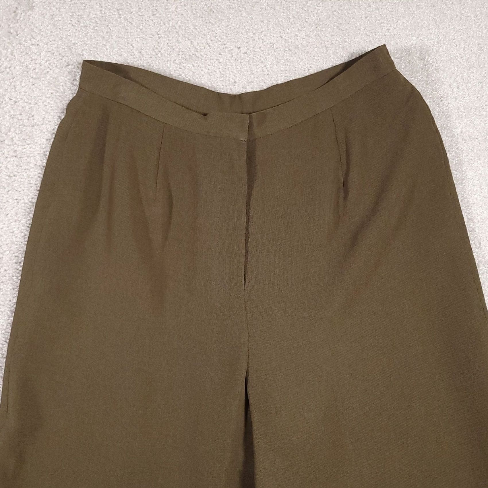 Vintage VINTAGE Casual Corner Dress Pants Women’s 6 Brown Wide-Leg Lined Pleated Zip Pants Size 28" / US 6 / IT 42 - 3 Thumbnail