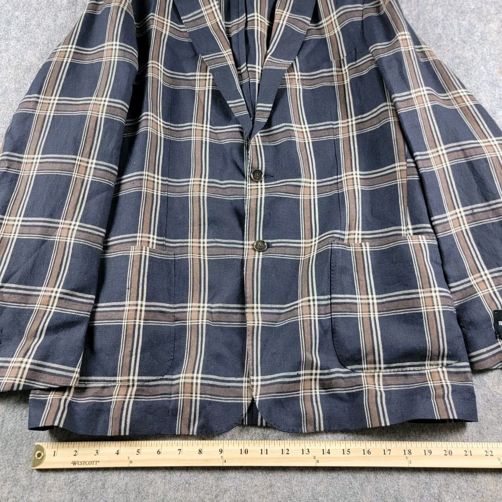 Todd Snyder Todd Snyder Mens Plaid Linen Sport Coat Blazer *Read Size 44L - 6 Thumbnail