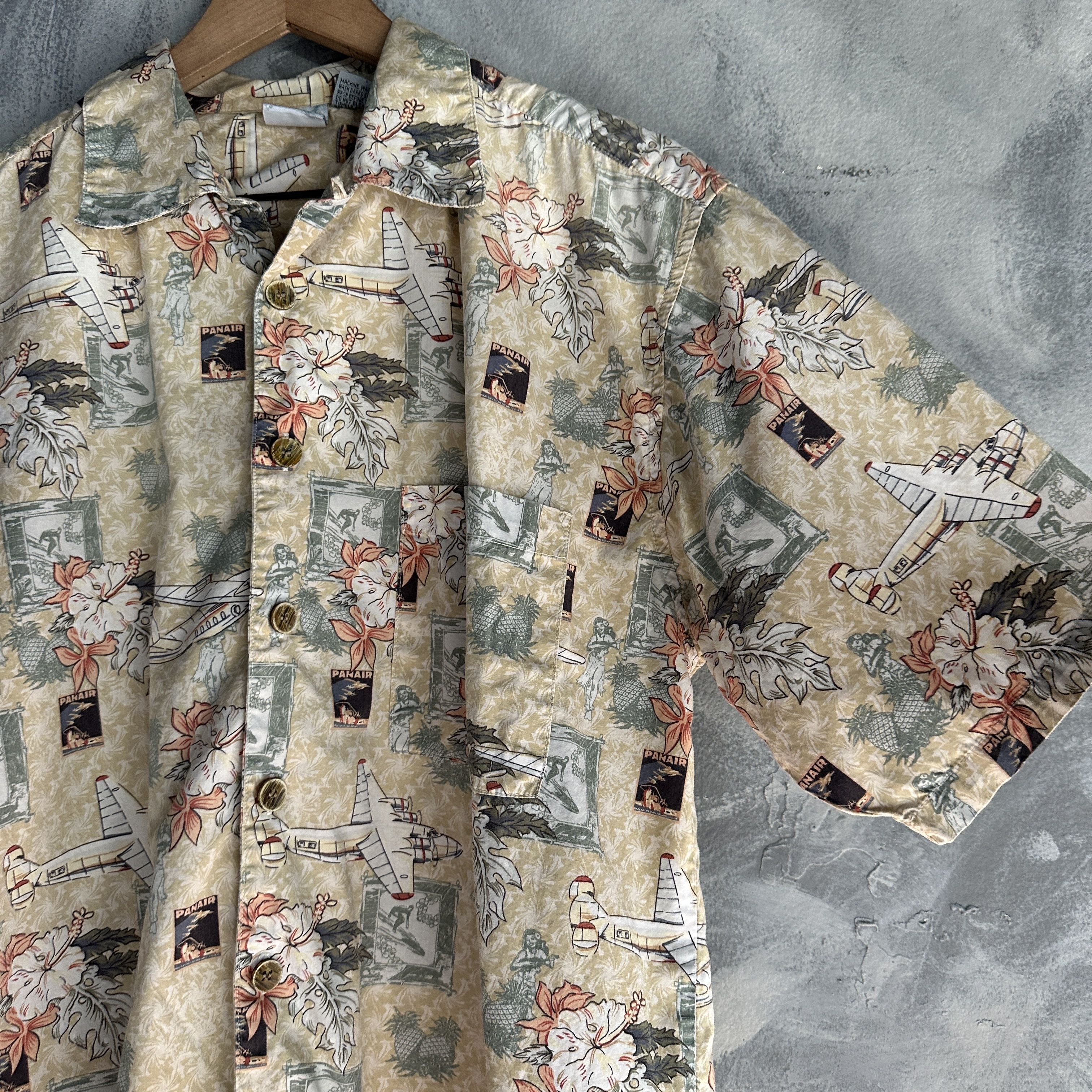 Ocean Pacific VINTAGE OP Men Button Up Shirt Medium Green Floral Airplane Size US M / EU 48-50 / 2 - 4 Thumbnail