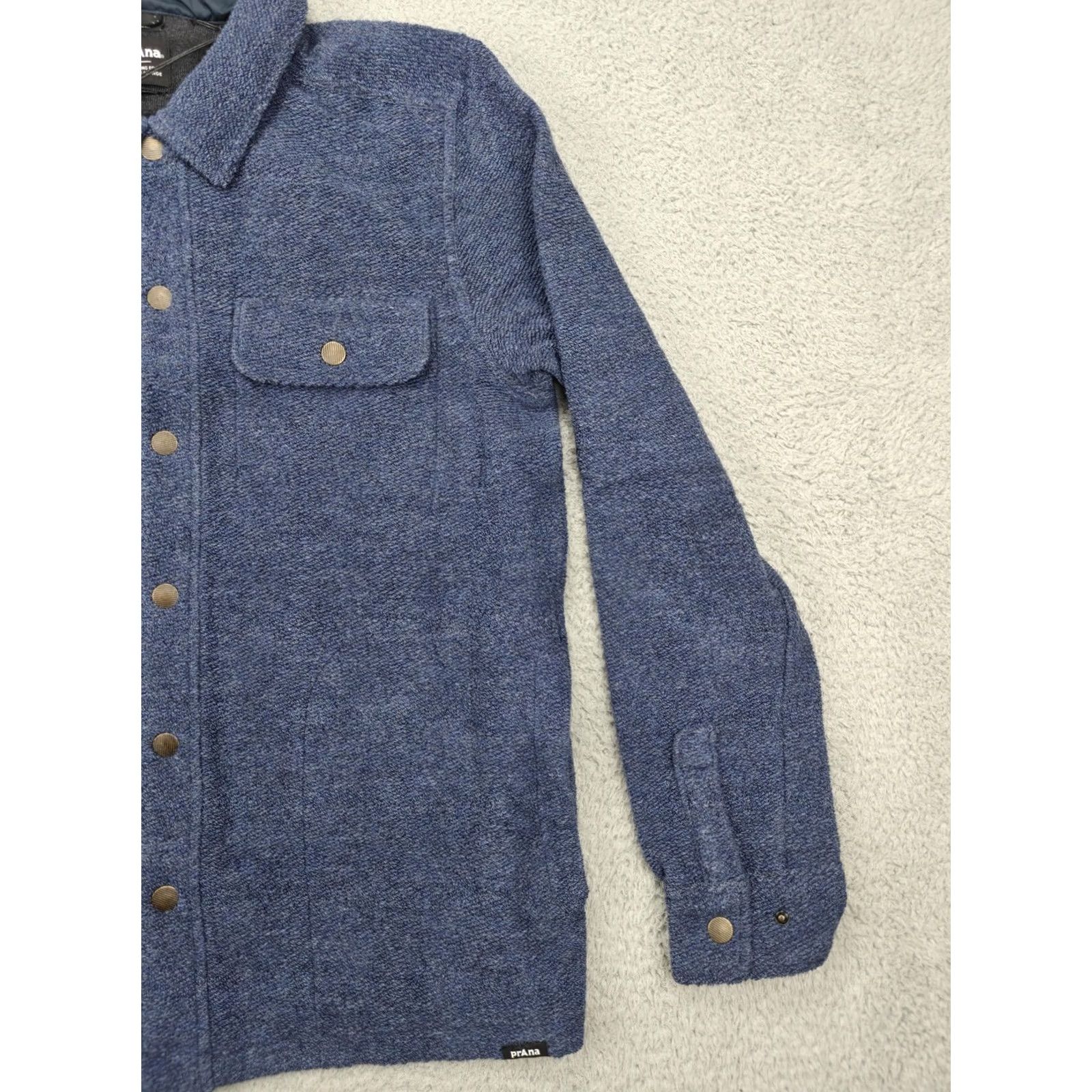 Prana prAna Jacket Mens Medium Blue Stormy Night Heather IncrediWool Overshirt Wool Size US M / EU 48-50 / 2 - 4 Thumbnail