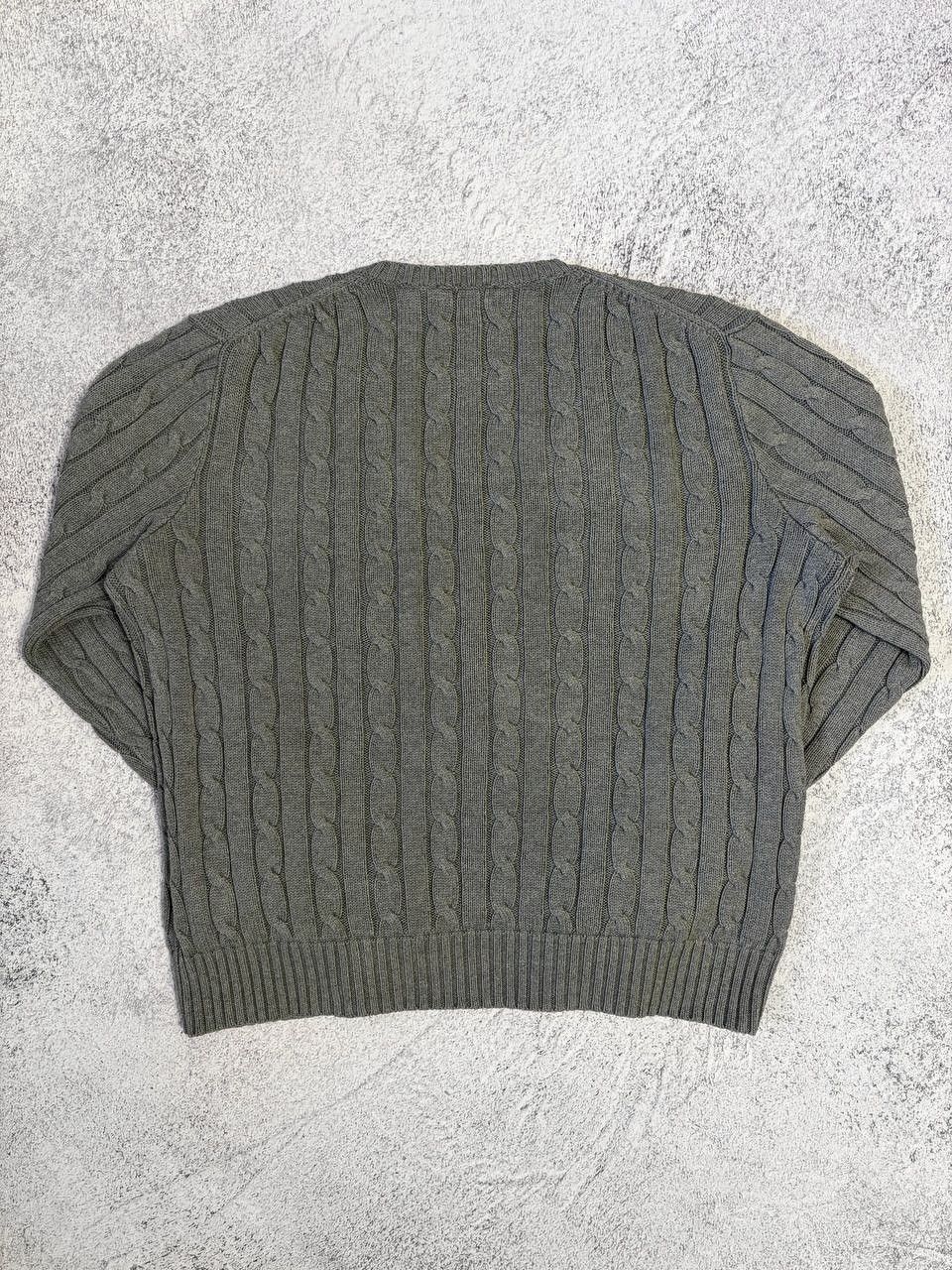 Polo Ralph Lauren Polo Ralph Lauren Braided Cable Knit V-Neck Cotton Sweater Size M / US 6-8 / IT 42-44 - 8 Thumbnail