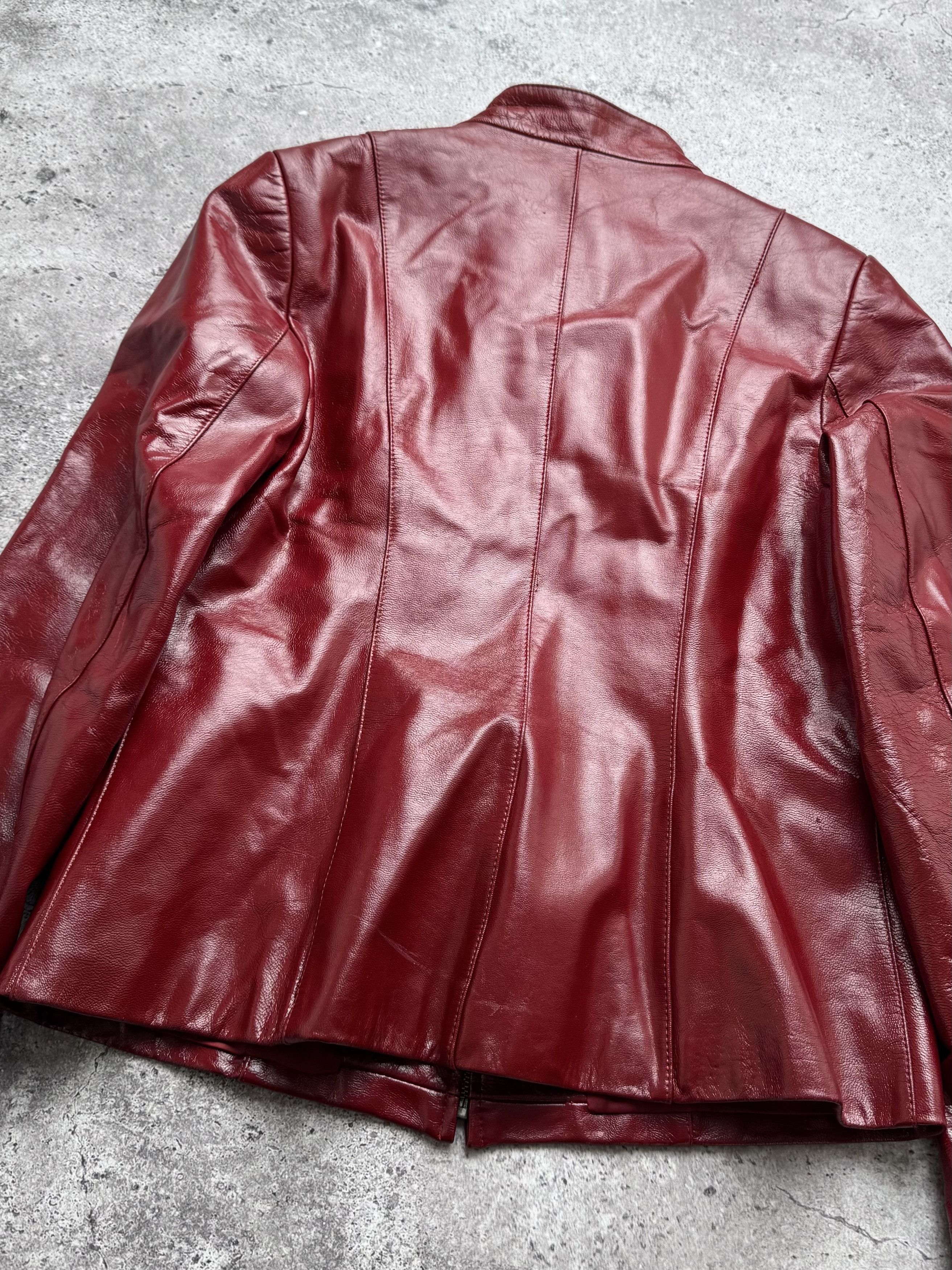 Vintage Vintage Red Genuine Leather Jacket Moto Biker Slim Fit Y2KE8 Size S / US 4 / IT 40 - 12 Thumbnail