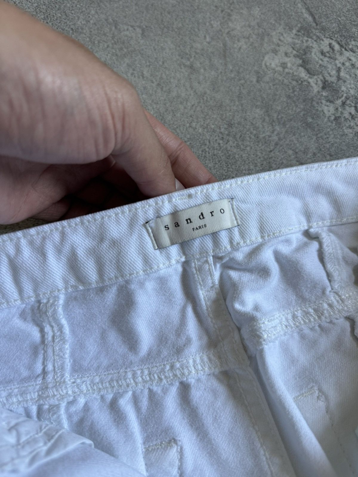 Sandro Sandro Paris White Slim Fit Tapered Denim Jeans Size 40 Size 27" / US 4 / IT 40 - 8 Thumbnail
