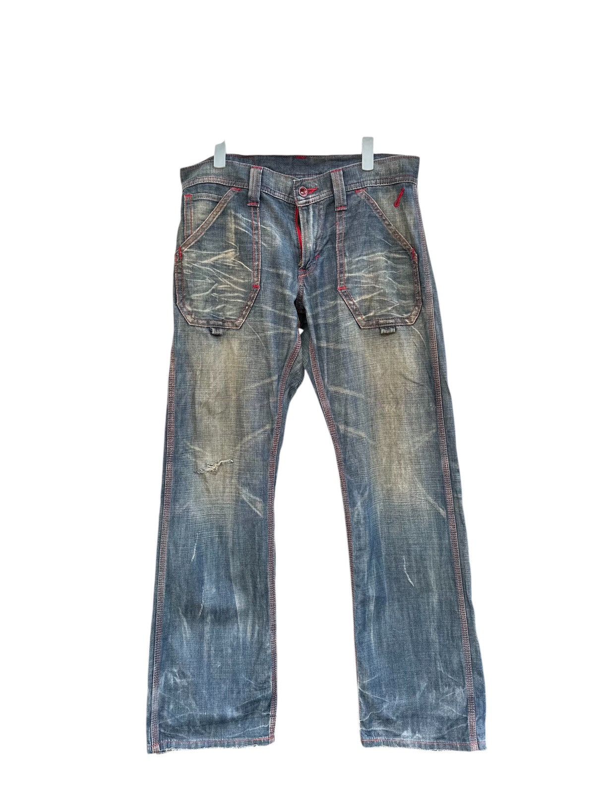 Kapital 💥Edwin Blue Trip 503💥 Crazy Design Edwin Carpenter💥 Size US 34 / EU 50 - 2 Thumbnail