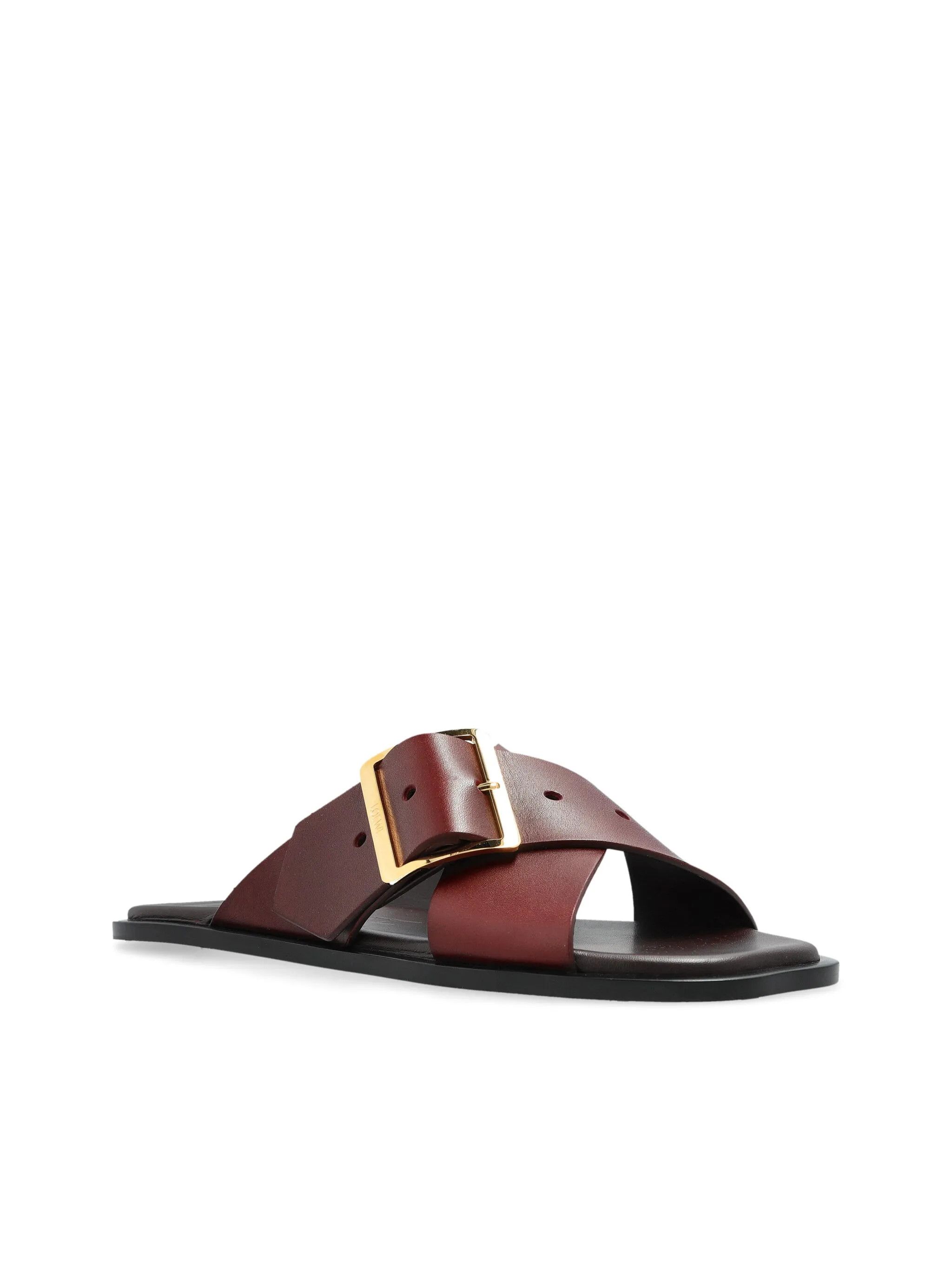 Loewe o1in1g0426 Petal Belt Flat Sandals in Burgundy Size US 9 / IT 39 - 2 Thumbnail